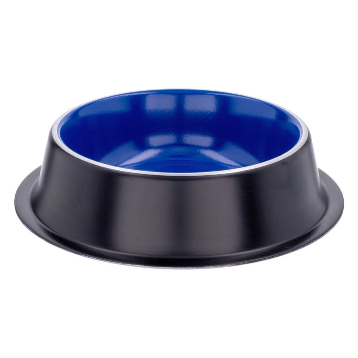 Plato Para Mascota Antideslizante Negro Y Azul KUMAR 1 Pieza