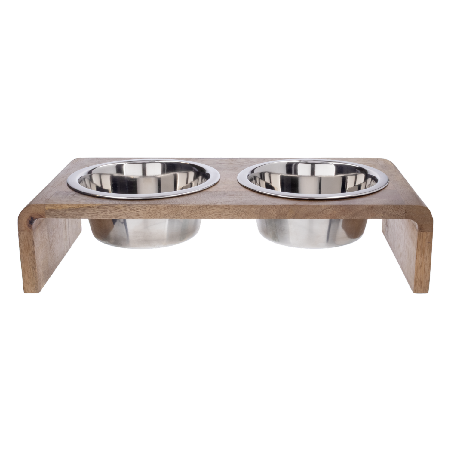 Plato Para Mascota Con Base De Madera Y Tazón De Metal KUMAR 3 Piezas