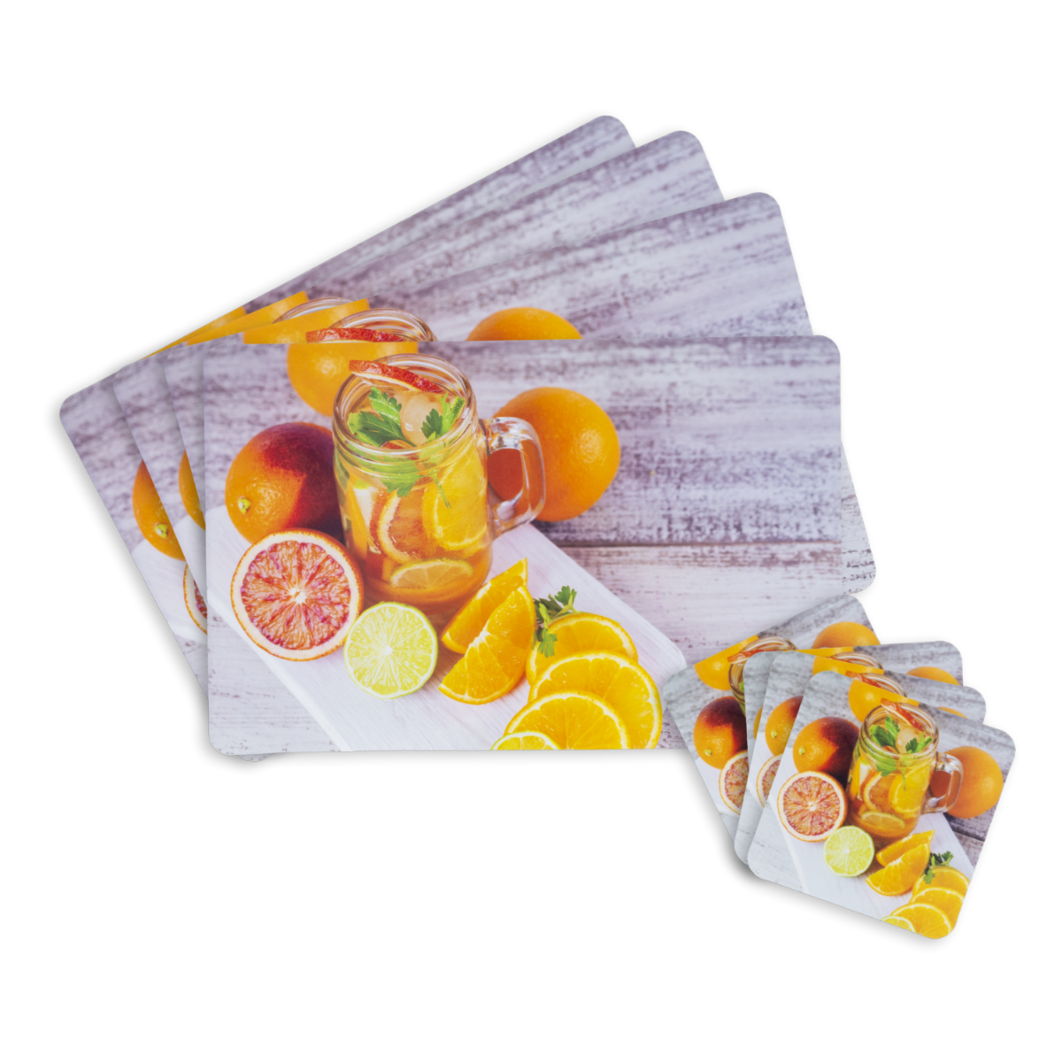 Set Individuales Y Posavasos Naranjas FREE HOME 43.5X28.2 X28.2