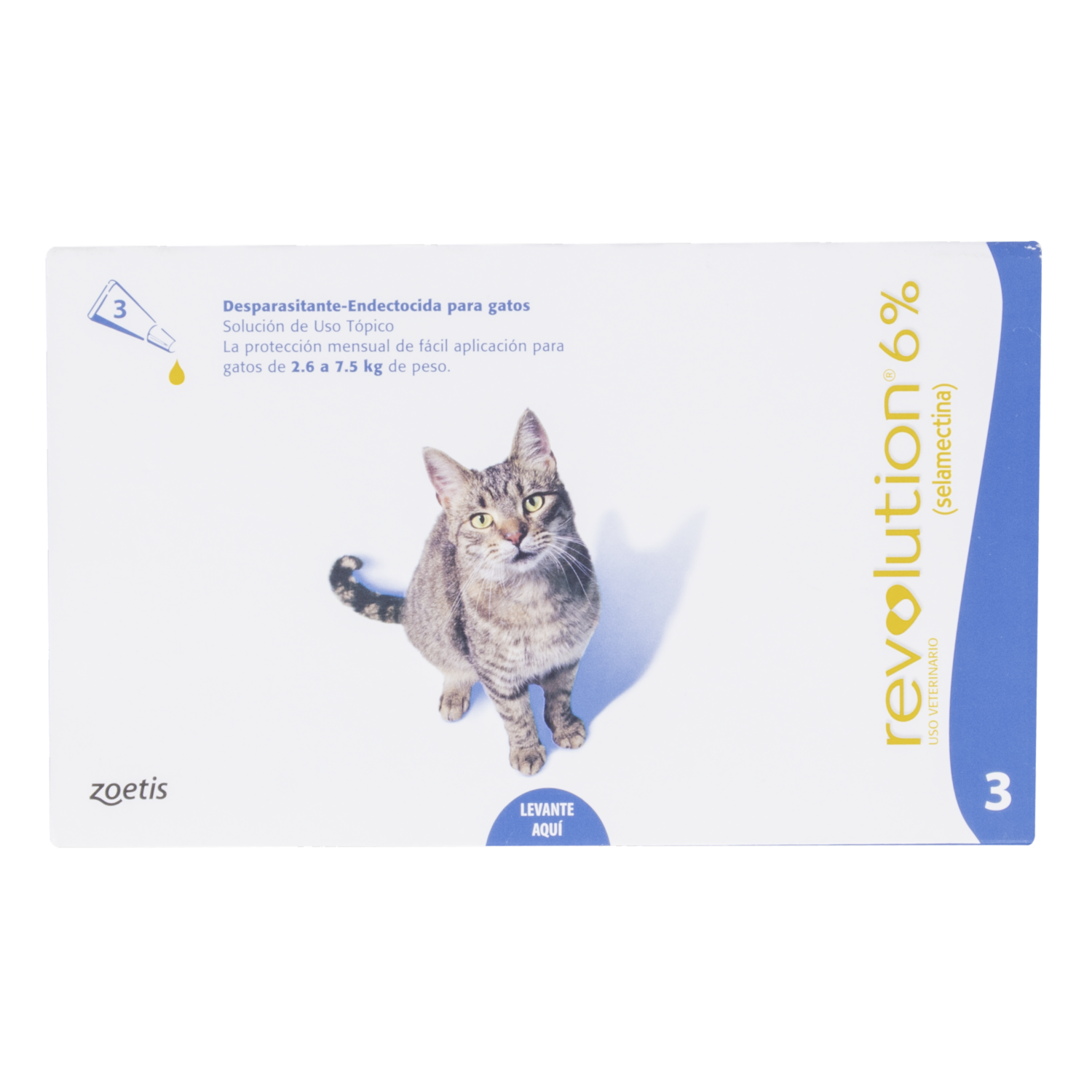 Antiparasitario Endectosida Para Gatos De 2.6 A 7.5 Kg De Peso ZOETIS 0.75 Ml