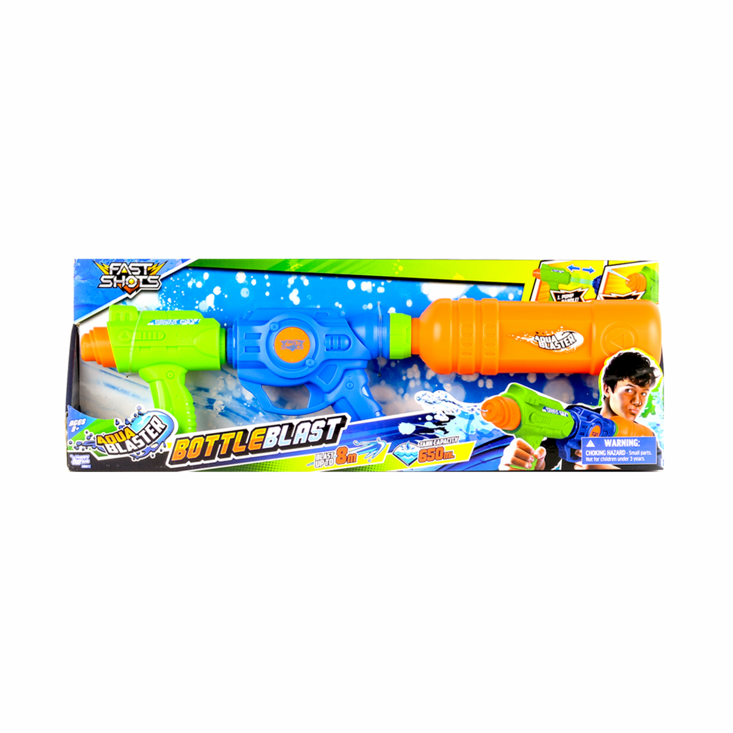 Pistola De Agua Bottle Blast FAST SHOTS 8 Metros