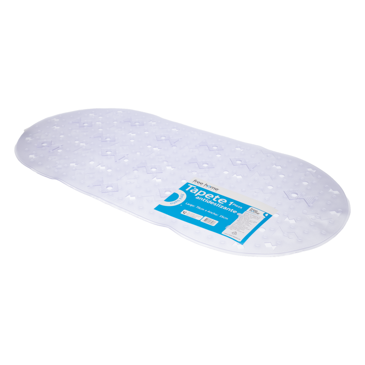 Tapete Antideslizante Para Ducha Diseño Piedras Clear FREE HOME 70 X 35 Cm