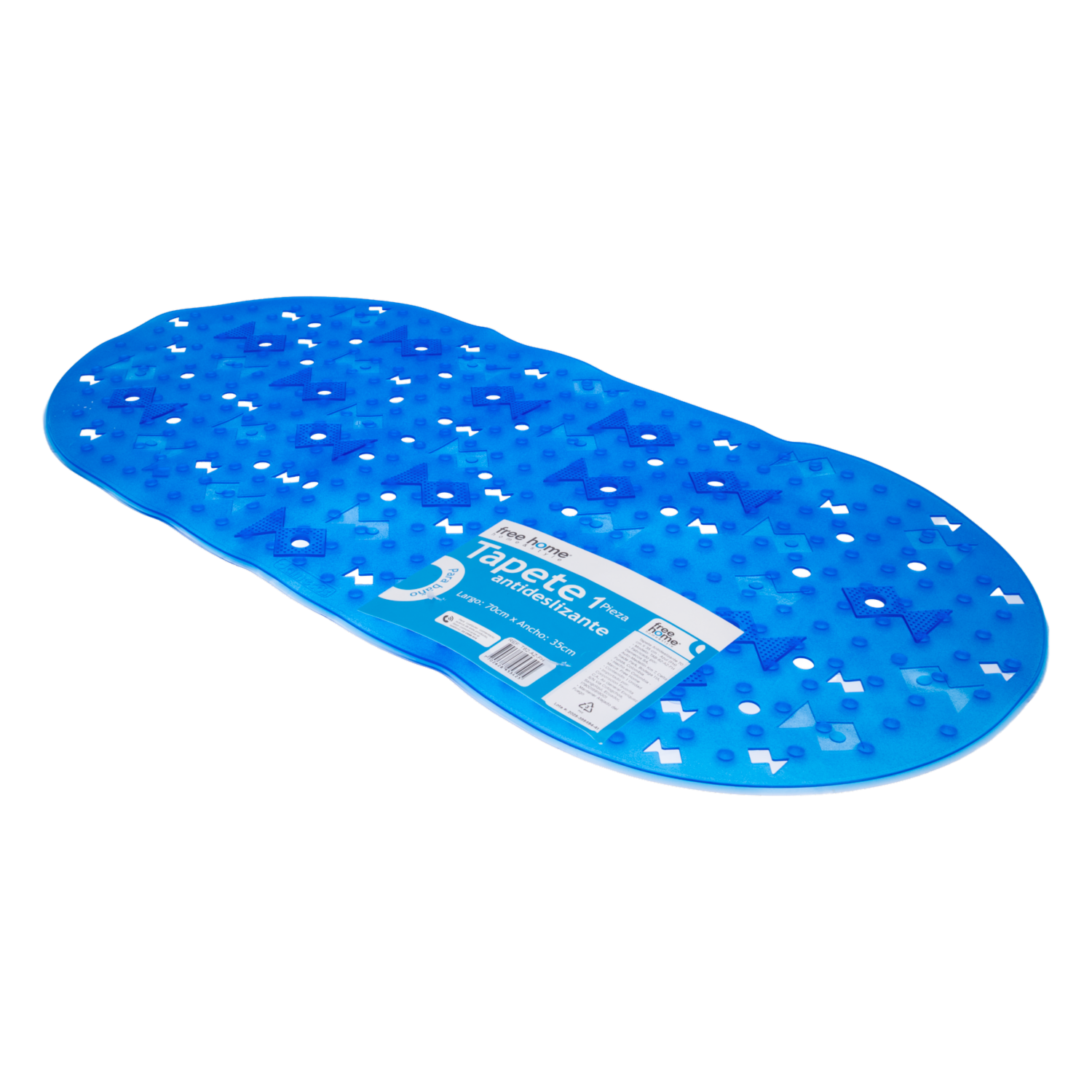 Tapete Antideslizante Para Ducha Diseño Piedras Azul FREE HOME 70 X 35 Cm