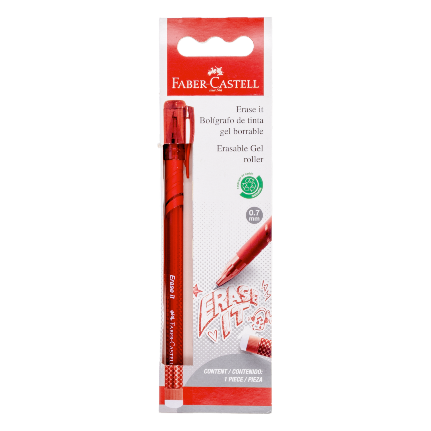 Bolígrafo Borrable Rojo FABER CASTELL 1 Pieza