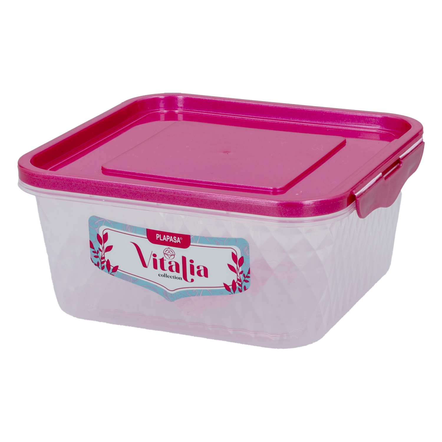 Repostero Click N2 Con Tapa  Burdeos Perlado Vitalia PLAPASA 1 Litro