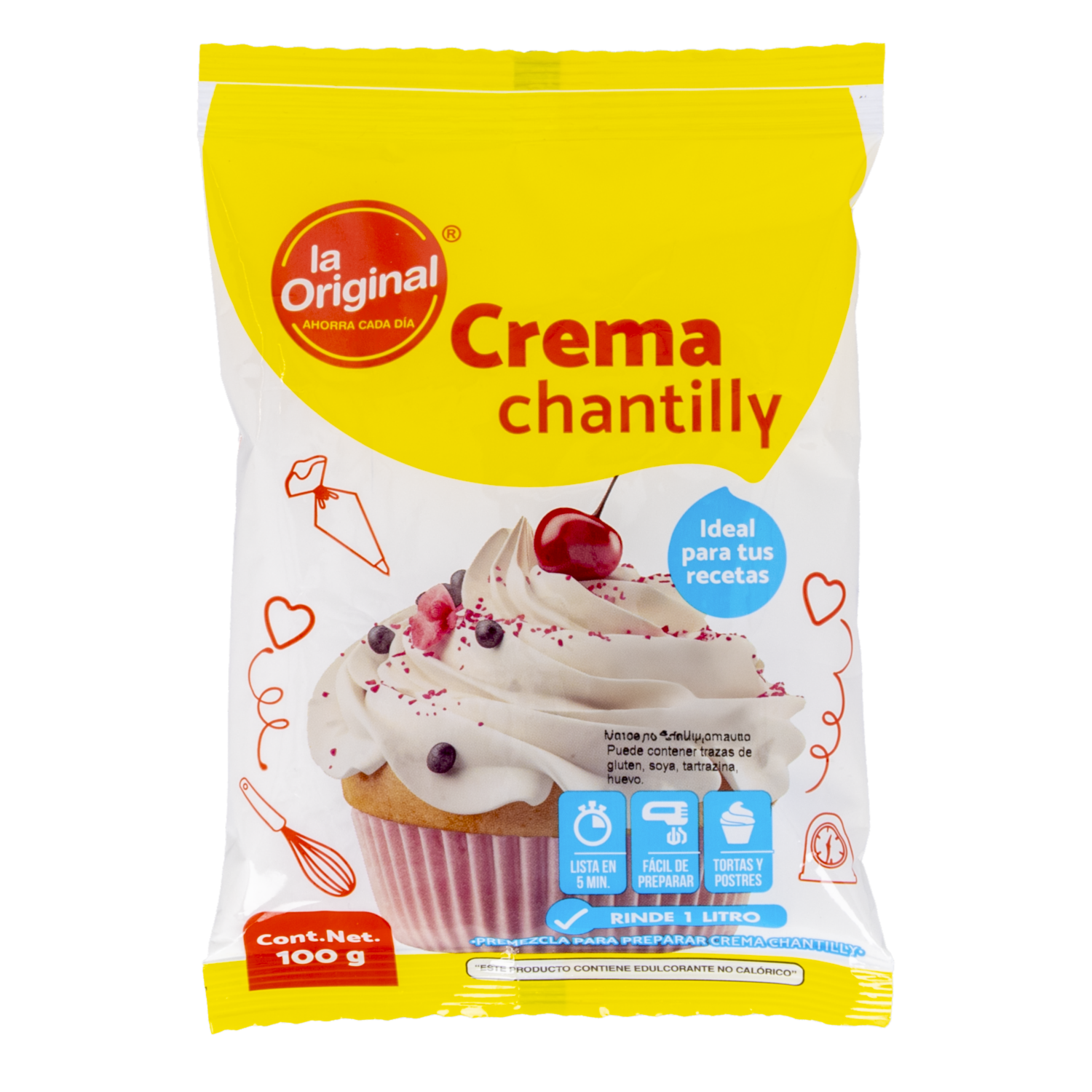 Crema Chantilly En Polvo Premezcla LA ORIGINAL 100 G