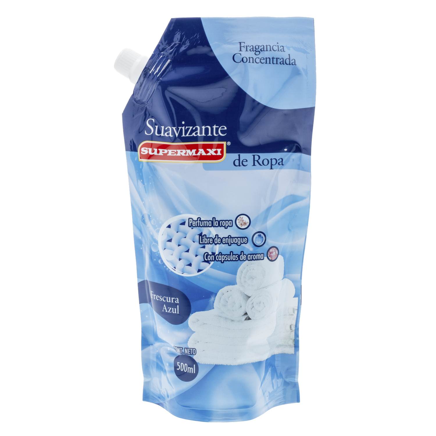 Suavizante De Ropa Fragancia Concentrada Frescura Azul SUPERMAXI Doypack 500 Ml
