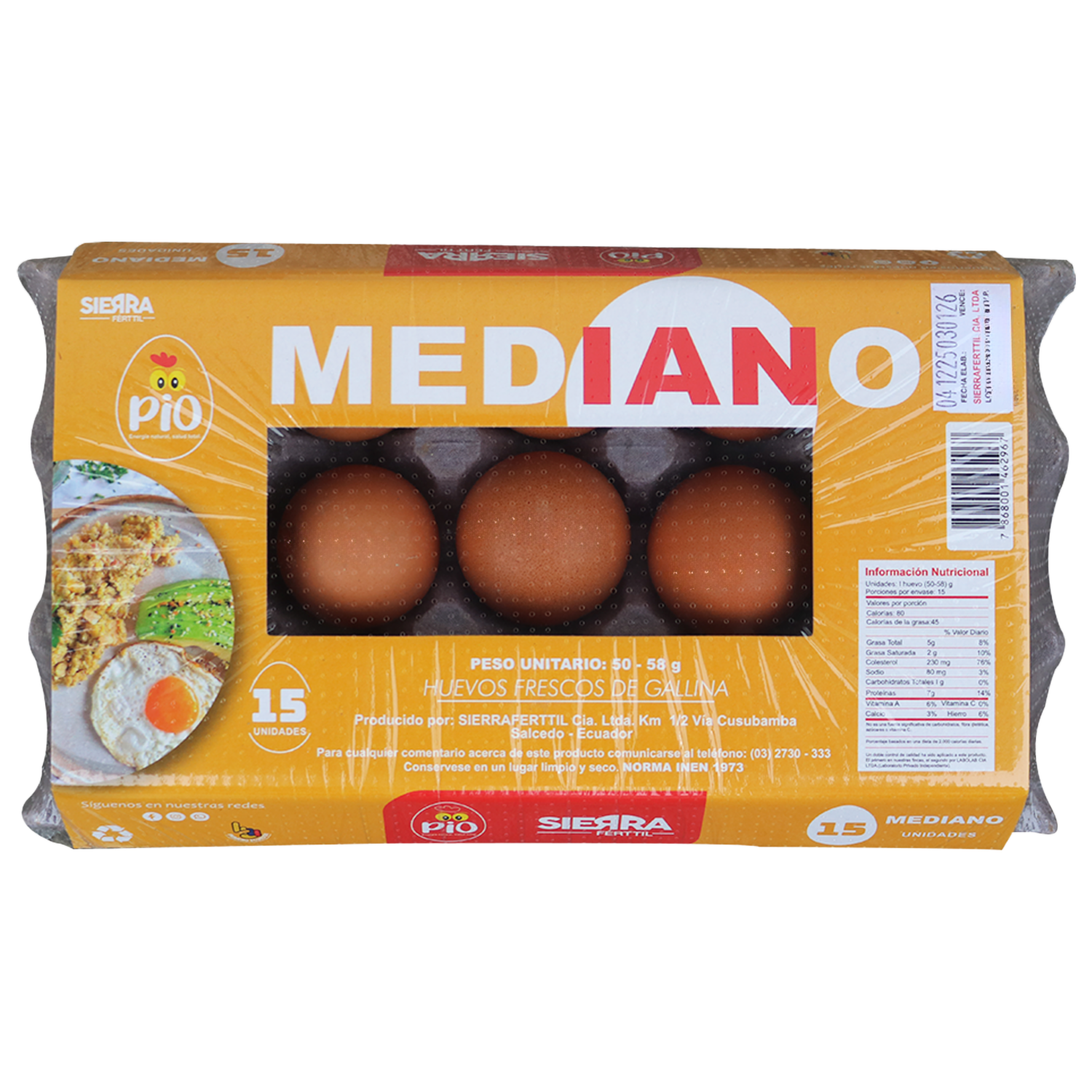Huevos Mediano PIO X 15 Uds