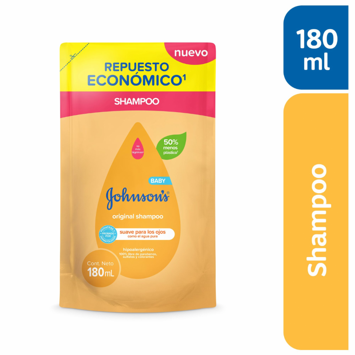 Shampoo Para Cabello De Bebé Original Repuesto JOHNSON’S 180 Ml