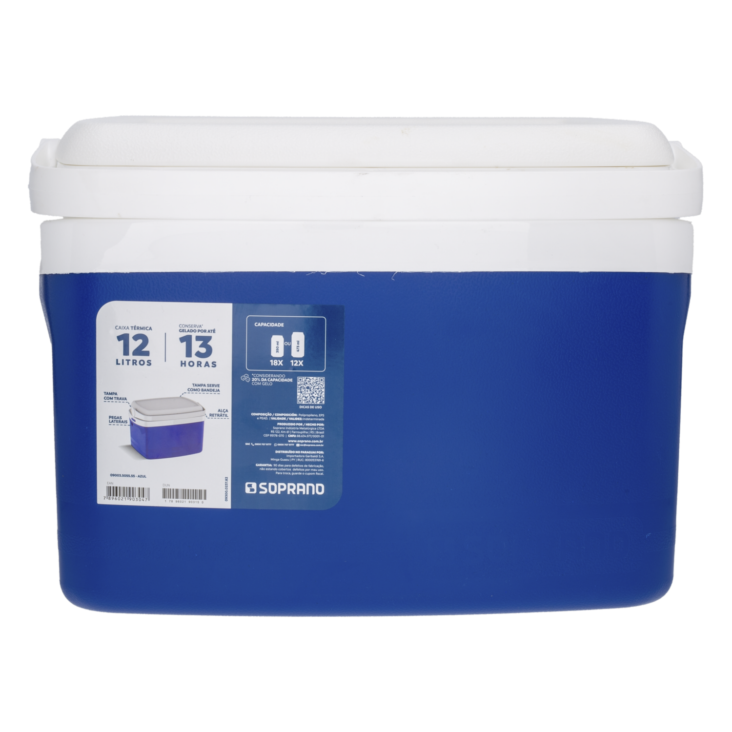 Hielera Tropical Azul SOPRANO 12 Litros