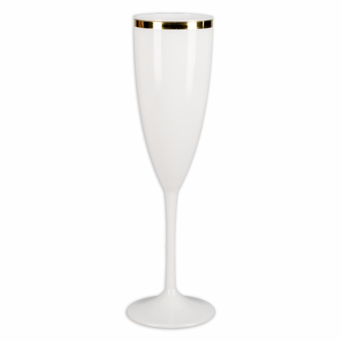 Copa Para Champagne Plástica Prime Golden Blanco NEOPLAS 170 Ml