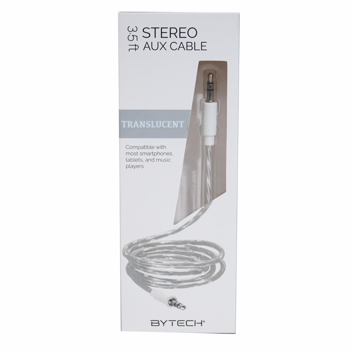 Cable Auxiliar Transparente Para Audio BYTECH 3,5 Pies