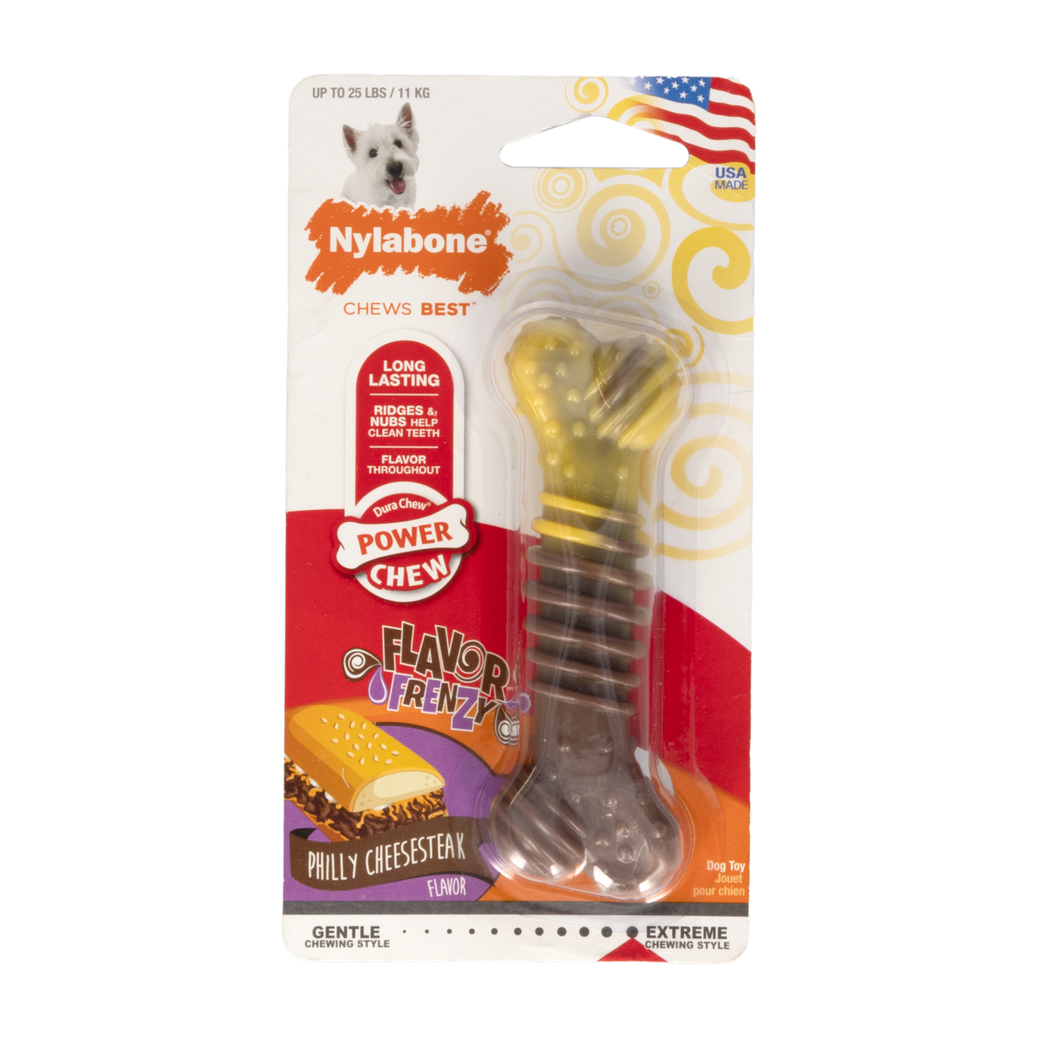 Juguete Para Perro Diseño Hueso Sabor A Chesse Steak NYLABONE Unidad