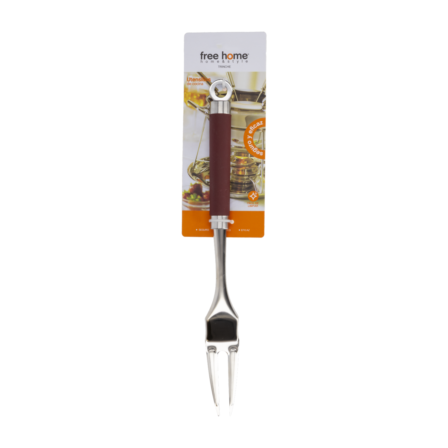 Trinche Plateado Mango Rojo FREE HOME 1  Pieza