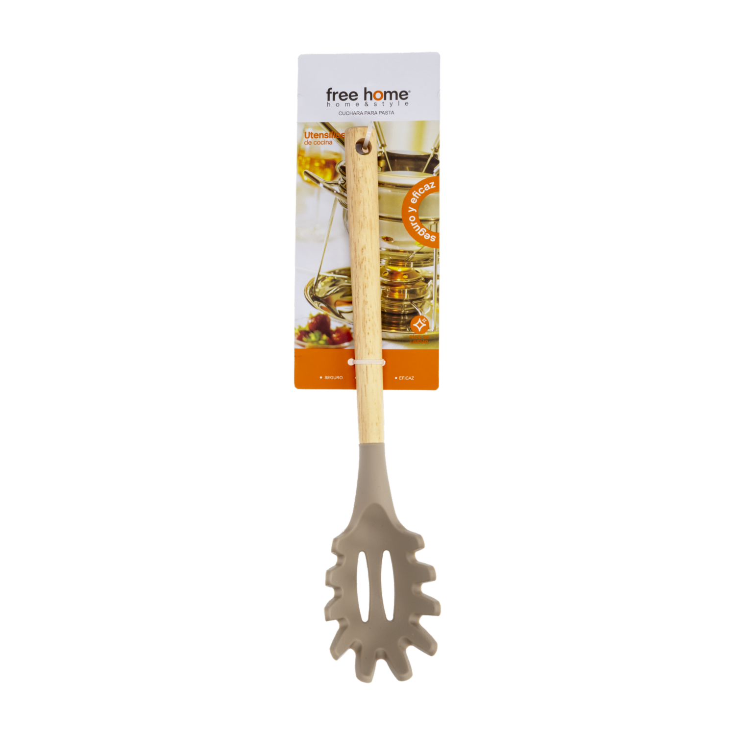 Cuchara Para Pasta Silicona Azul Mango De Madera FREE HOME 1  Pieza