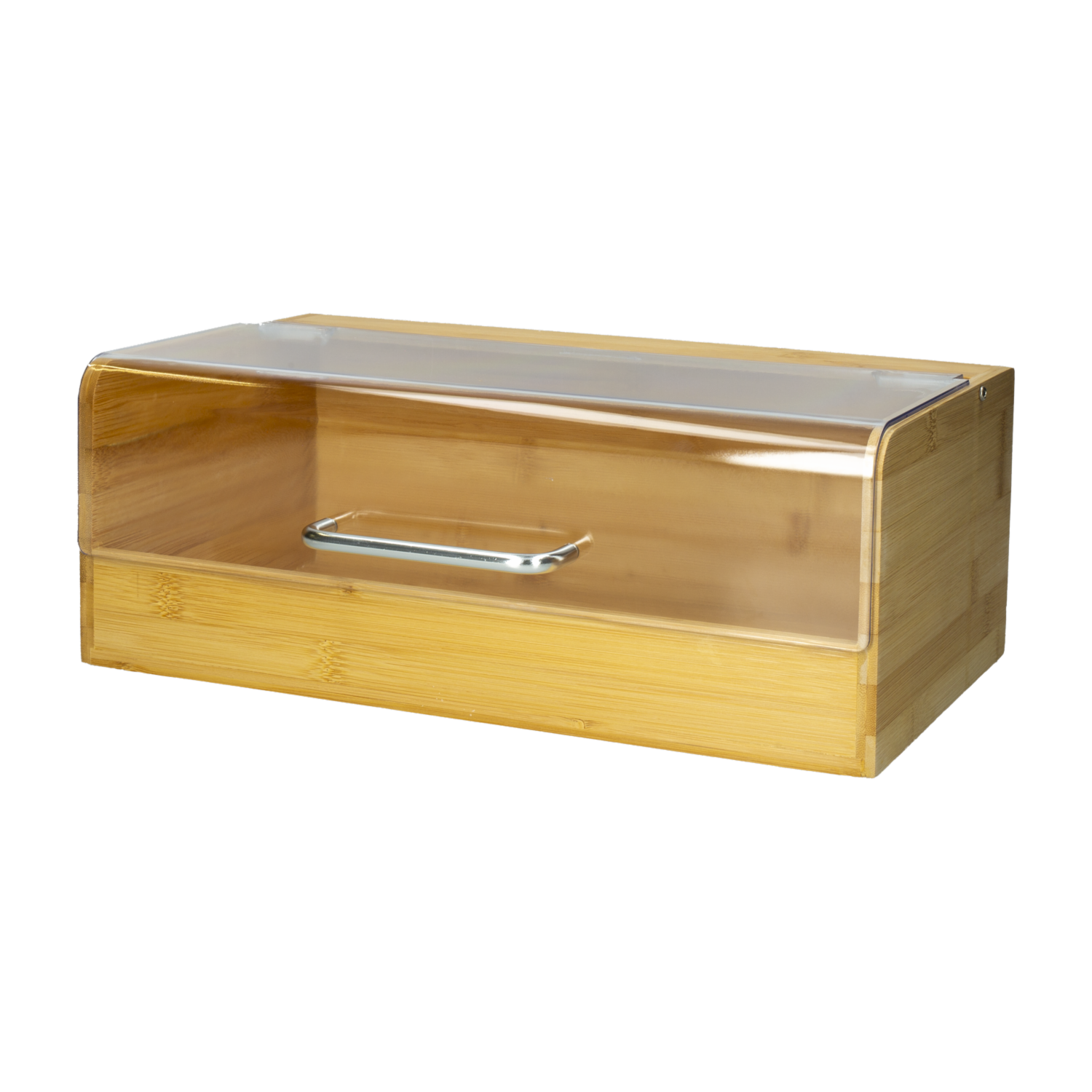 Panera De Bambú Con Tapa Transparente FREE HOME 36x14x25 Cm