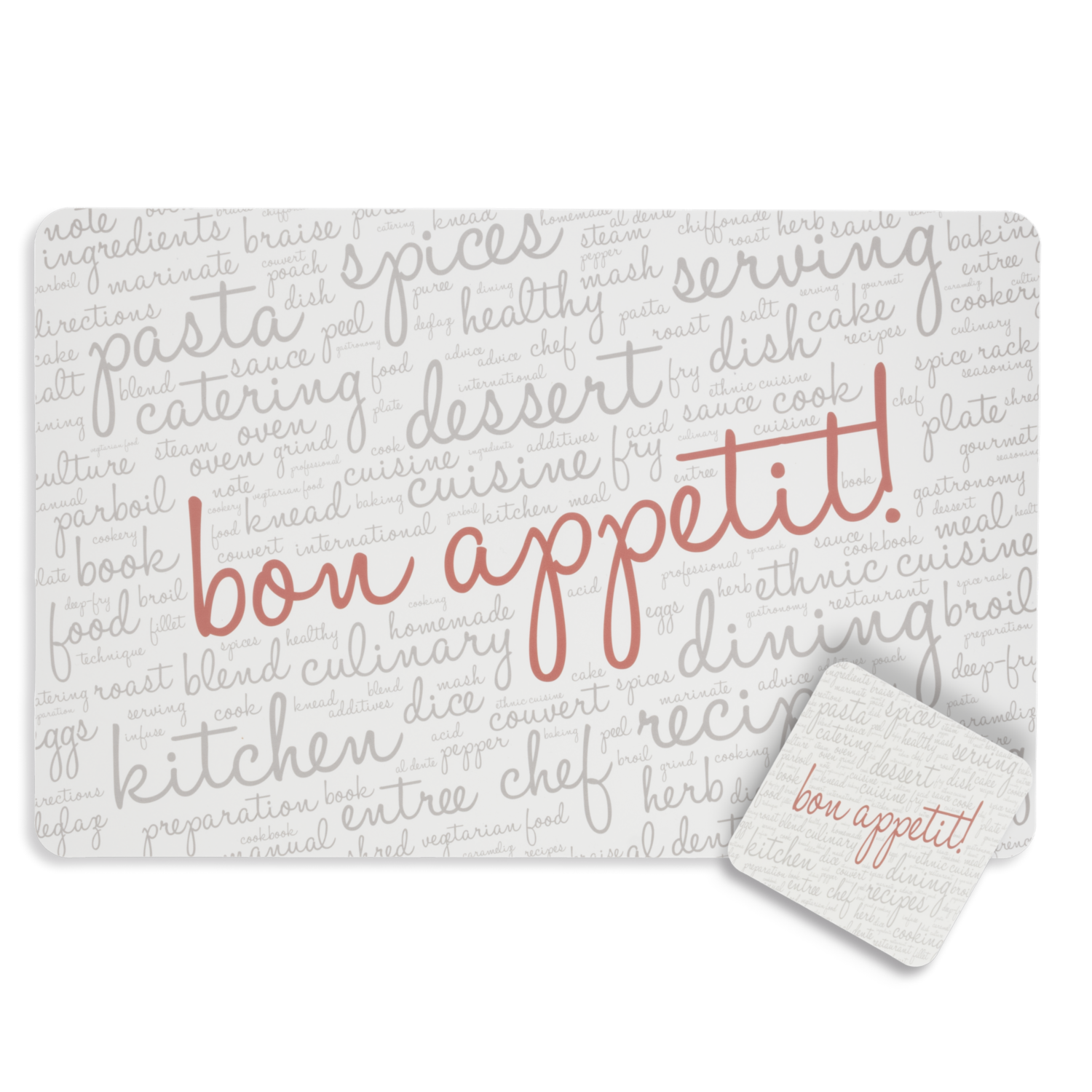 Set De Individuales Con Portavasos Bon Apetit FREE HOME X 4 Uds