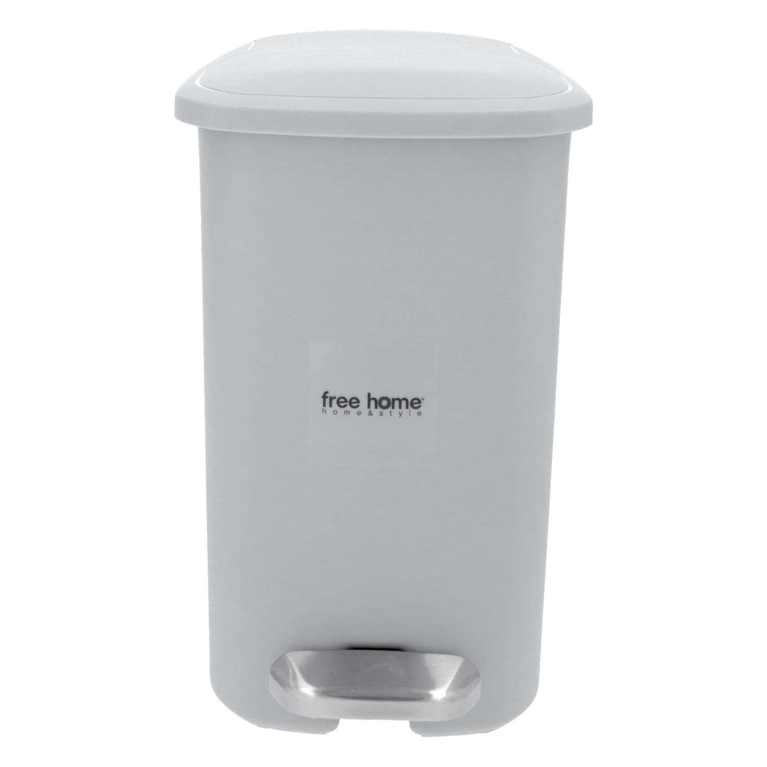 Basurero Rectangular Semimate Gris FREE HOME 6 Litros