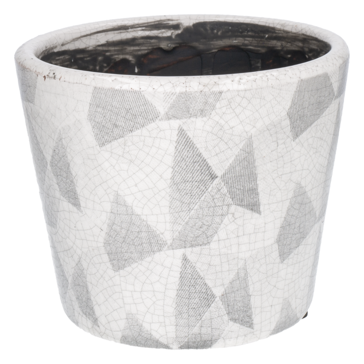 Maceta De Cerámica Gris Mix FREE HOME 1 Pieza