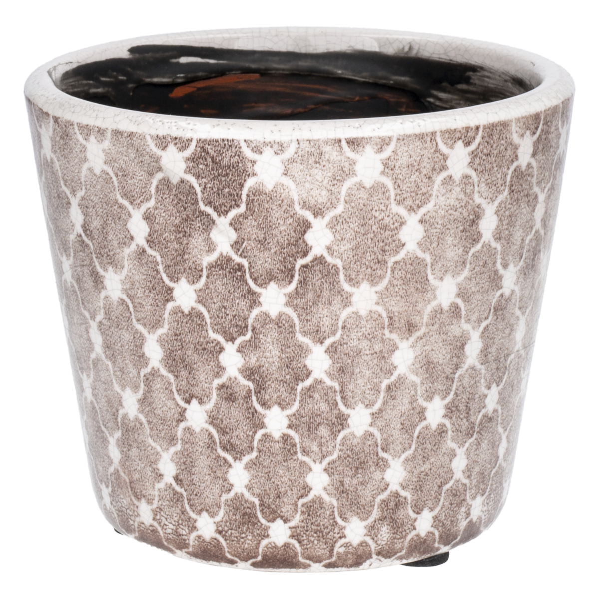 Maceta De Cerámica Taupe Mix FREE HOME 1 Pieza