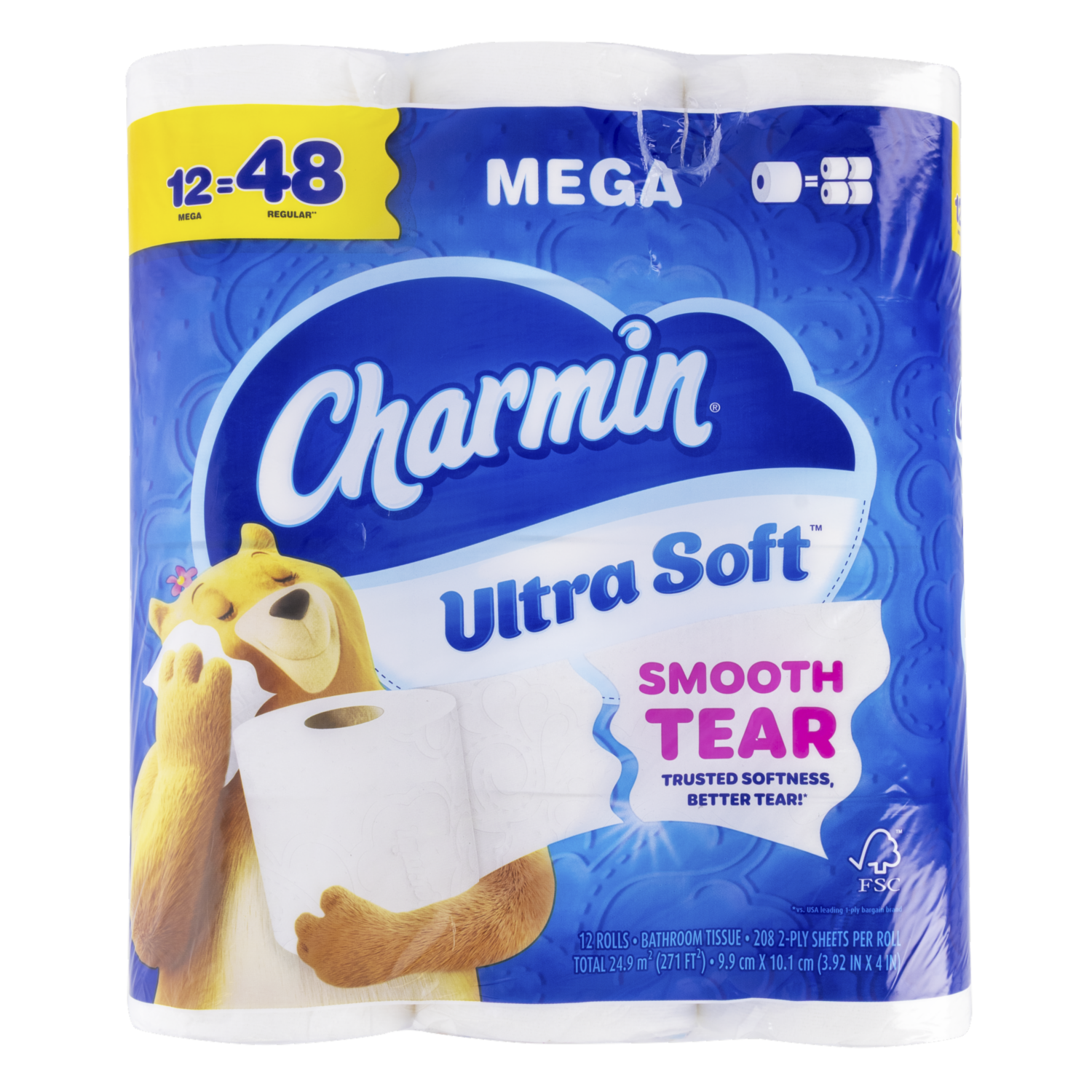 Papel Higiénico Ultra Soft Smooth Tear CHARMIN X12 Rollos