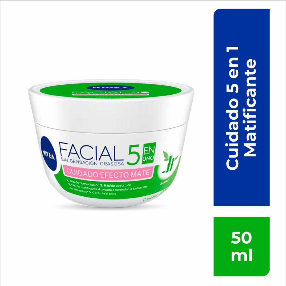 Crema Facial Efecto Mate Piel Grasa 5 En 1 NIVEA 50 Ml