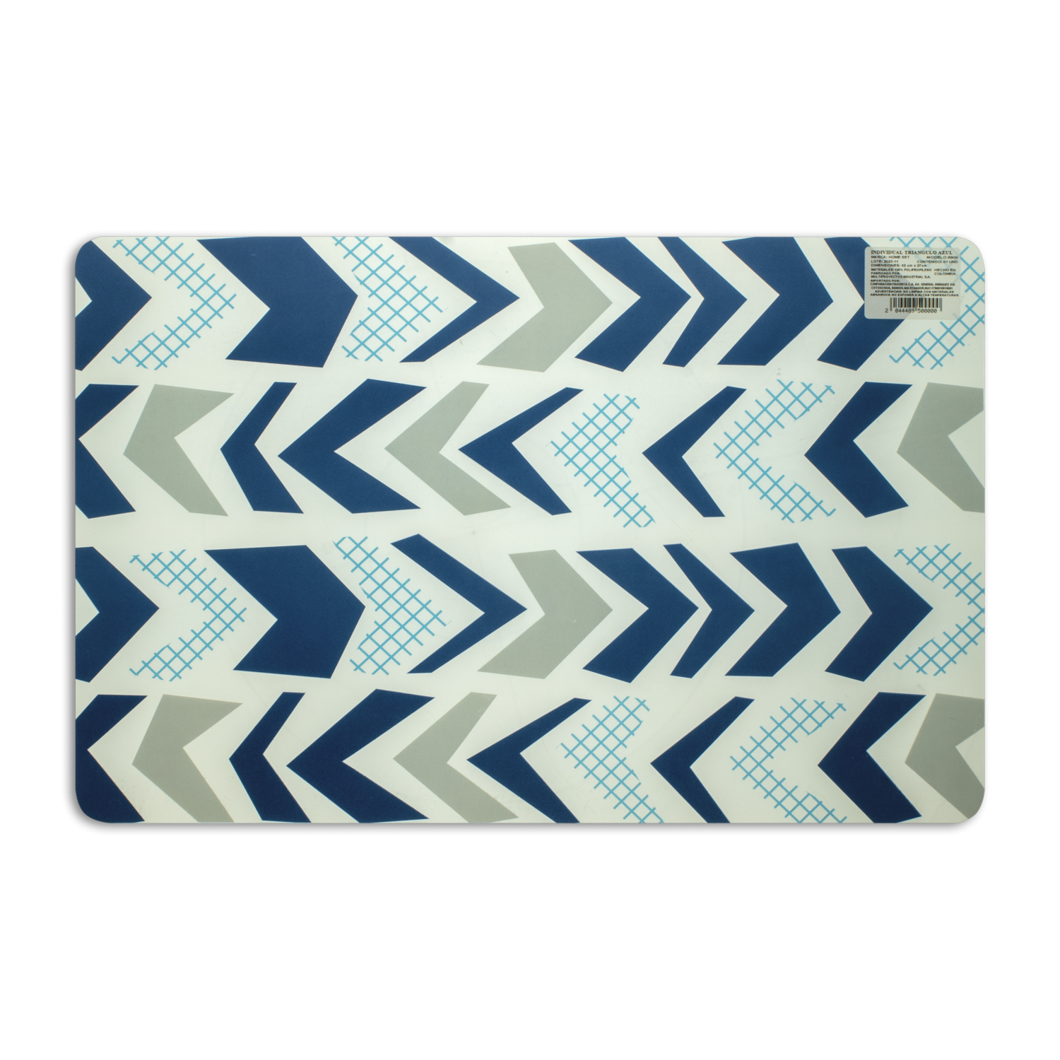 Individual Para Mesa Diseño Triángulos Color Azul HOME SET 42 X 27 Cm