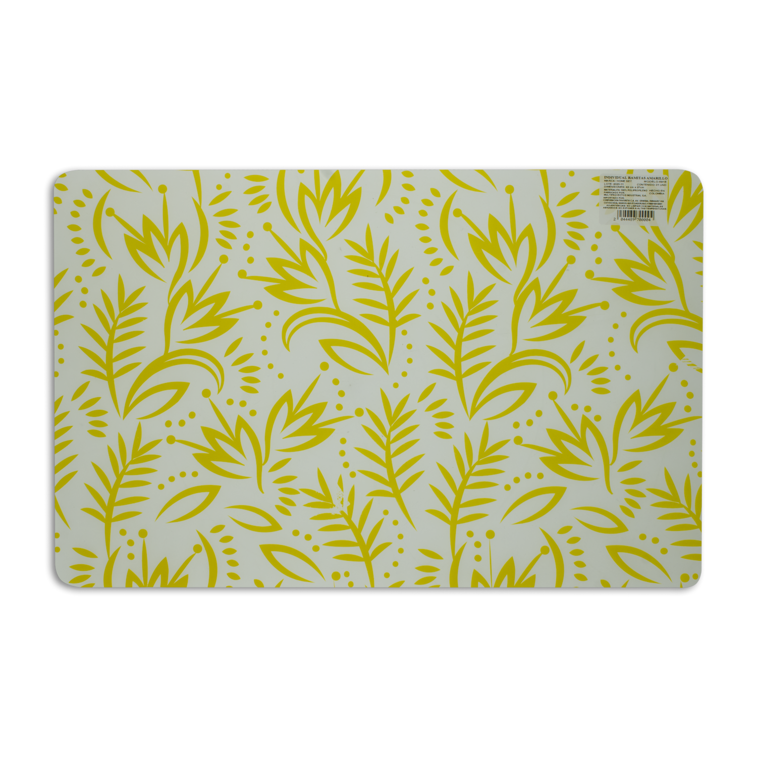 Individual Para Mesa Diseño Ramitas Color Amarillo HOME SET 42 X 27 Cm