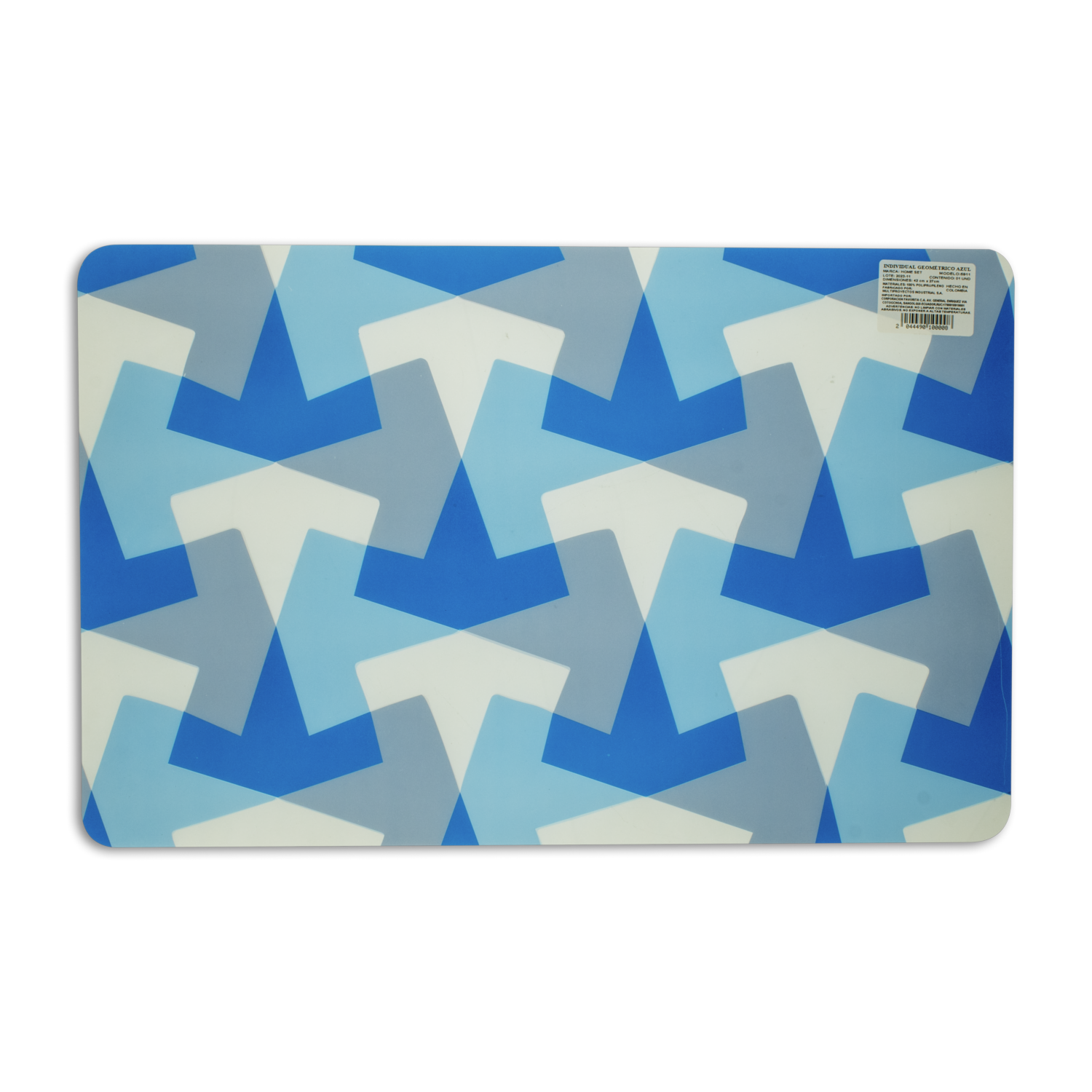 Individual Para Mesa Diseño Geométrico Color Azul HOME SET 42 X 27 Cm