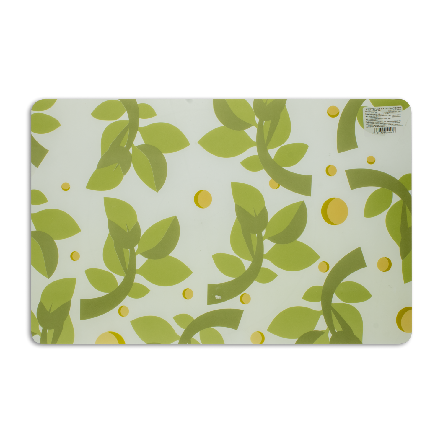 Individual Para Mesa Diseño Lavanda Color Verde HOME SET 42 X 27 Cm