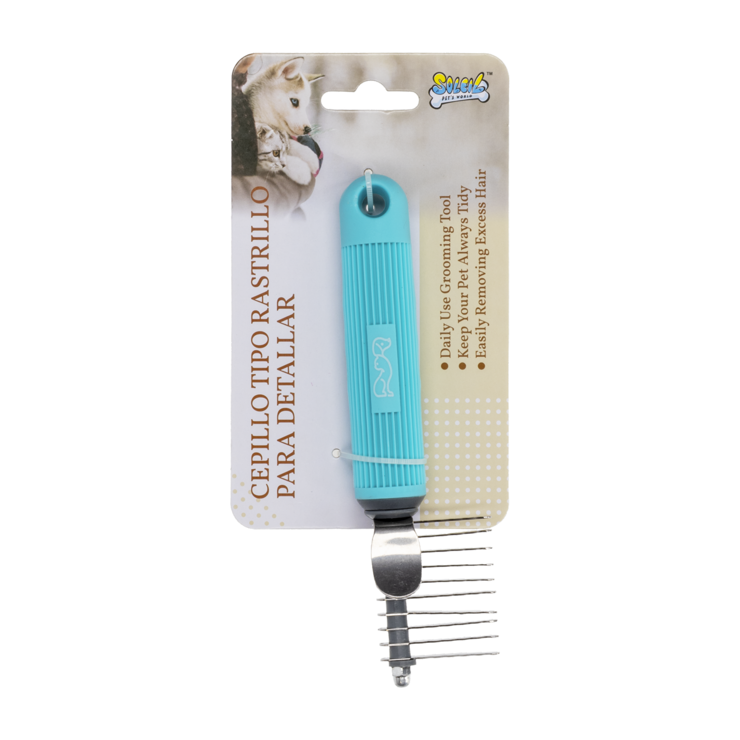 Cepillo Para Mascota Tipo Rastrillo Para Detallar SOLEIL 1 Pieza