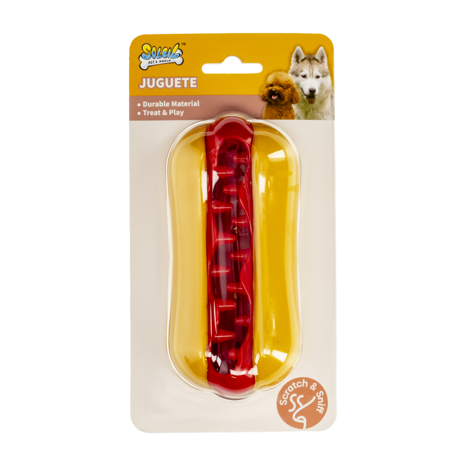 Juguete De Perro Hot Dog Goma Dental SOLEIL 1 Pieza