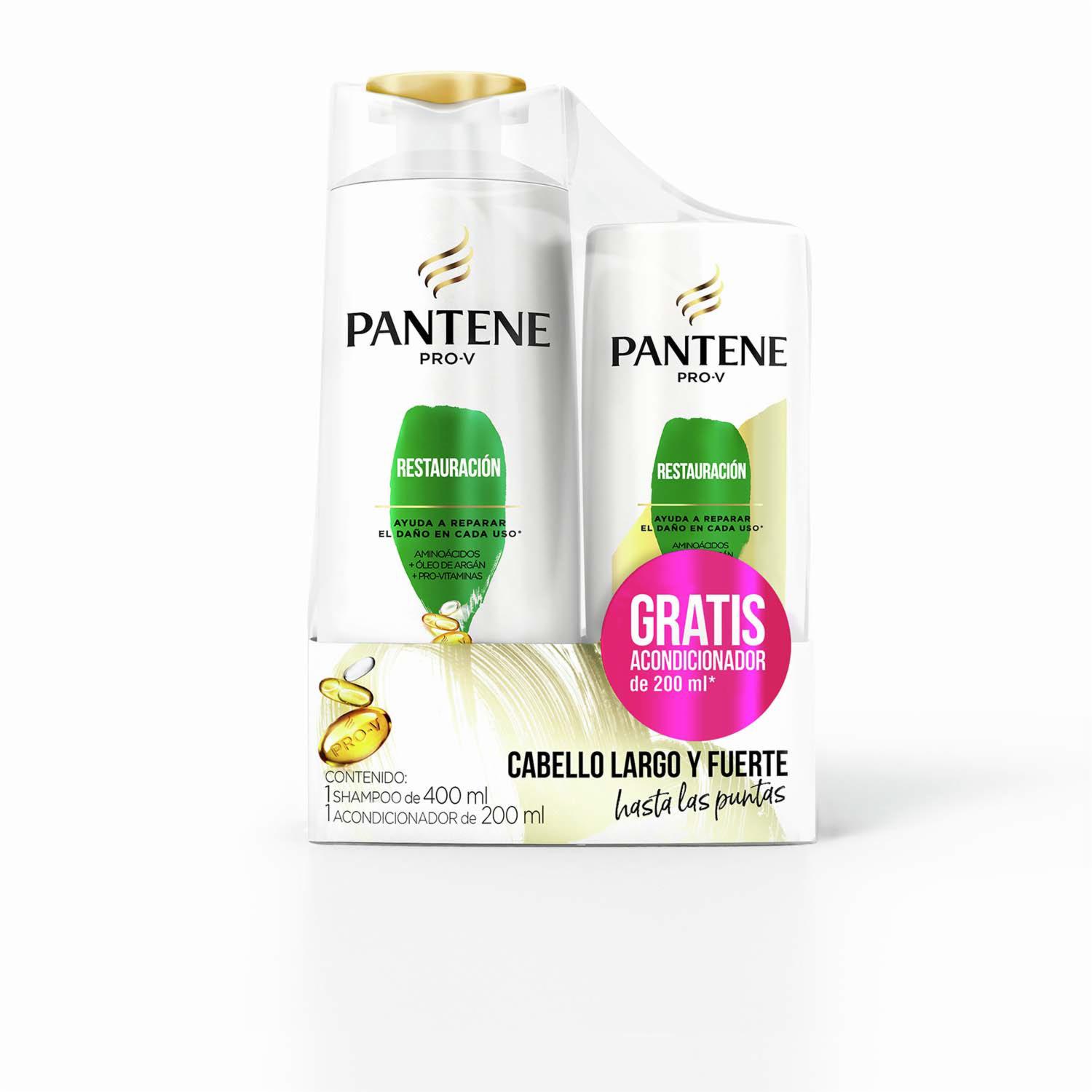 Shampoo De Cabello Restauración 400 Ml Gratis Acondicionador 200 Ml PANTENE X2 Uds