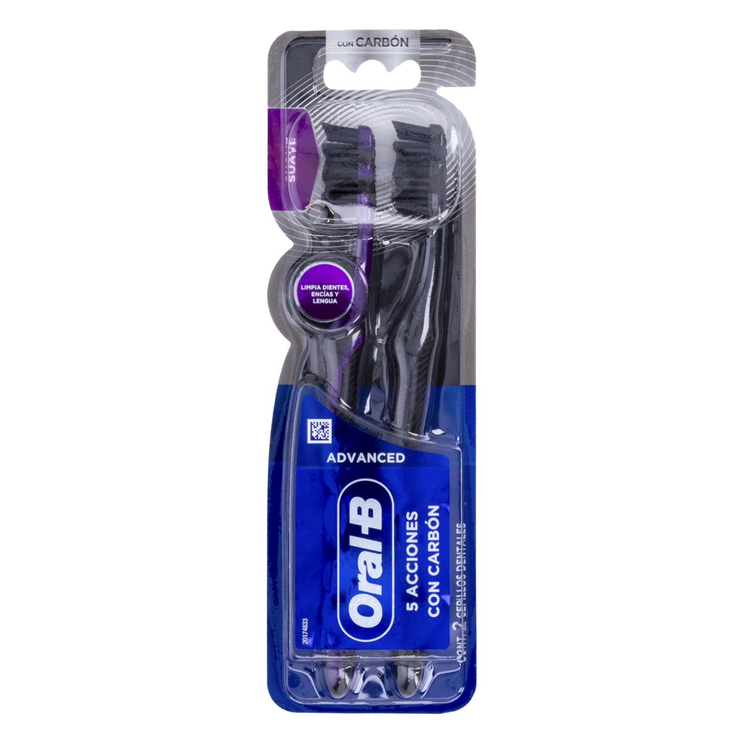 Cepillo Dental 5 Acciones Con Carbón Pack ORAL-B X 2 Uds