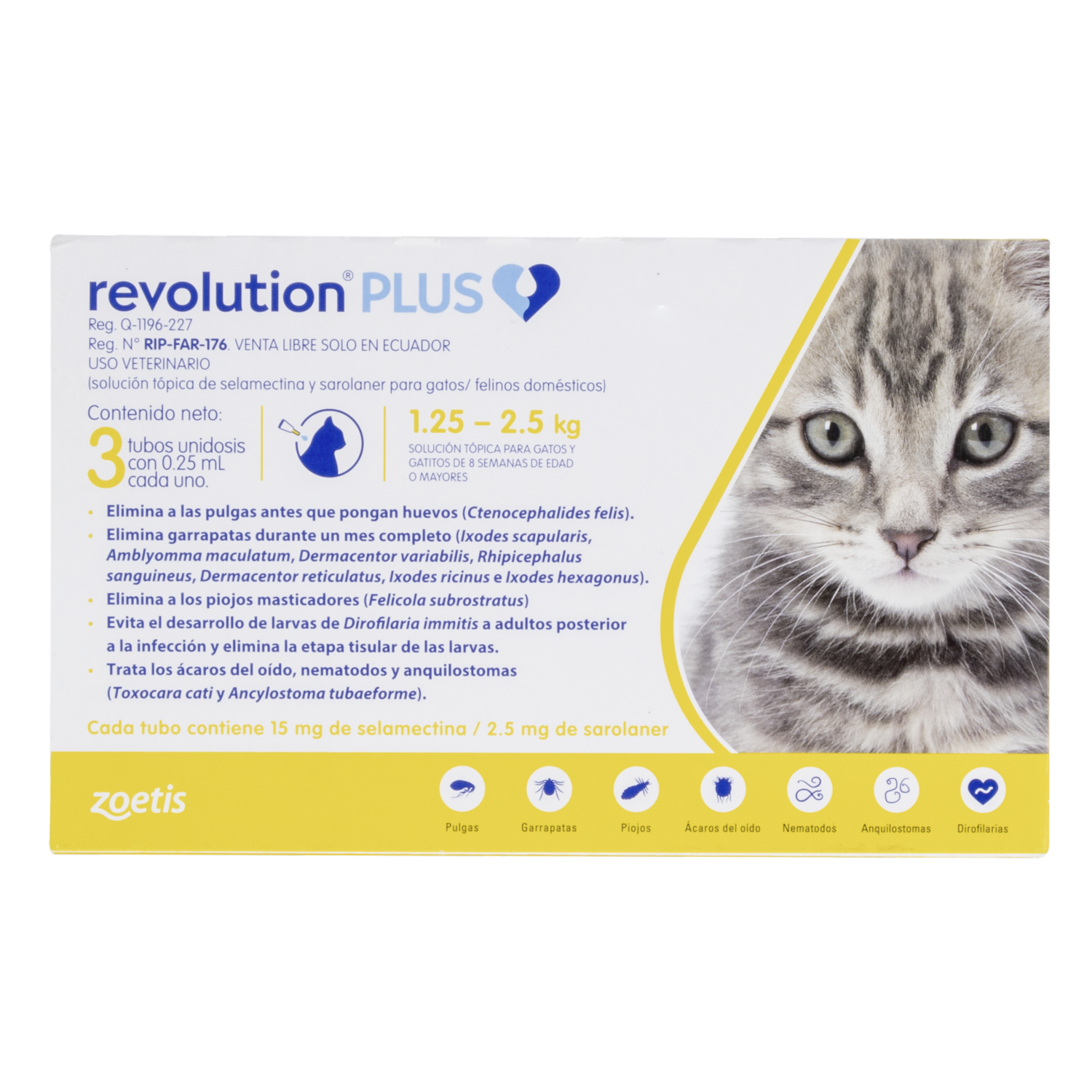 Pipetas Antipulgas Y Parásitos REVOLUTION PLUS 0,25 Ml