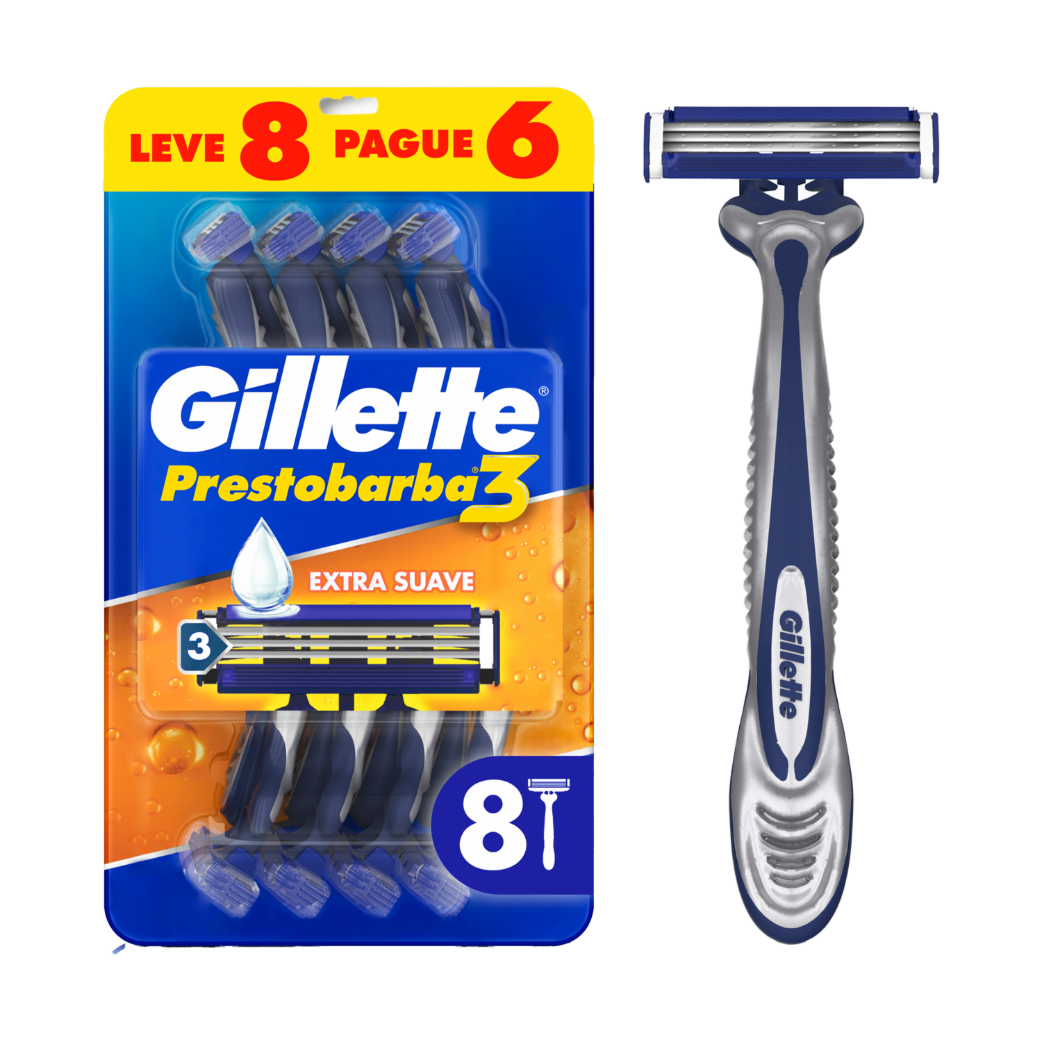 Afeitadora Desechable Prestobarba 3 GILLETTE 18 X .05 u
