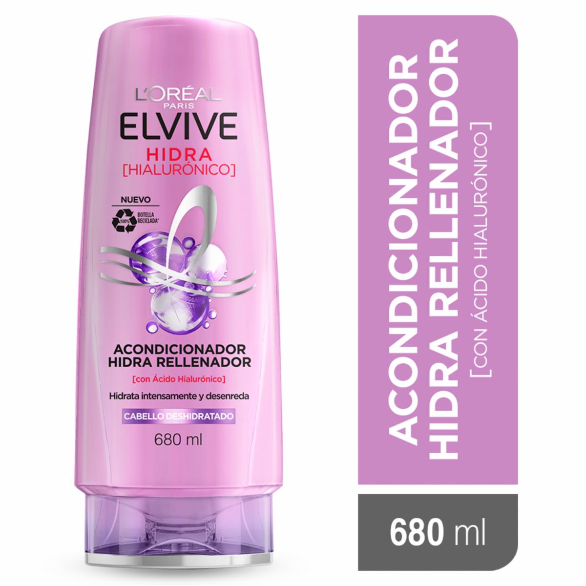 Acondicionador De Cabello Hidra Hialurónico Rellenador Para Cabello Deshidratado ELVIVE L’ORÉAL 680 Ml