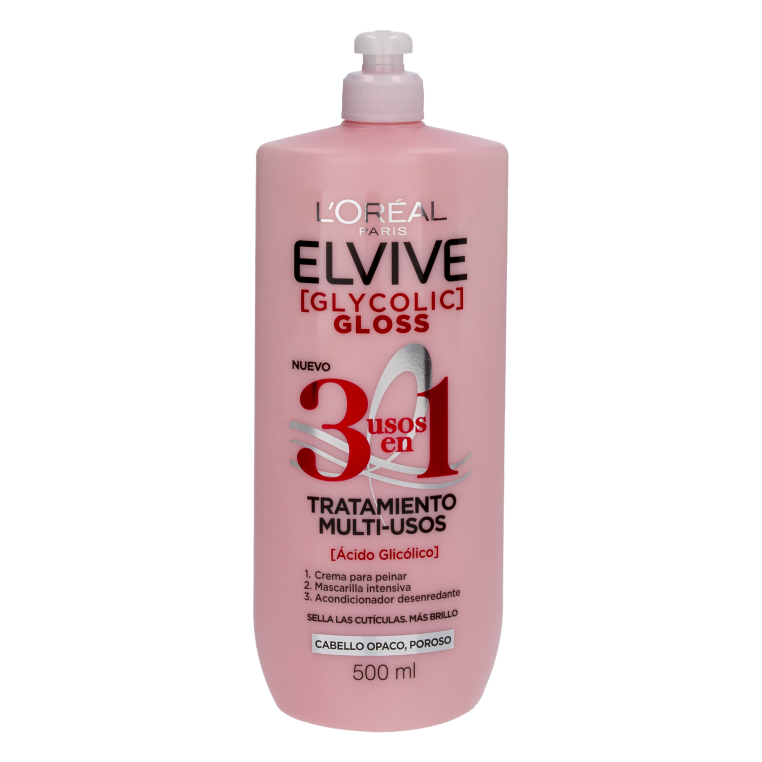 Crema Para Peinar Glycolic Gloss 3 En 1 ELVIVE L’ORÉAL 500 Ml