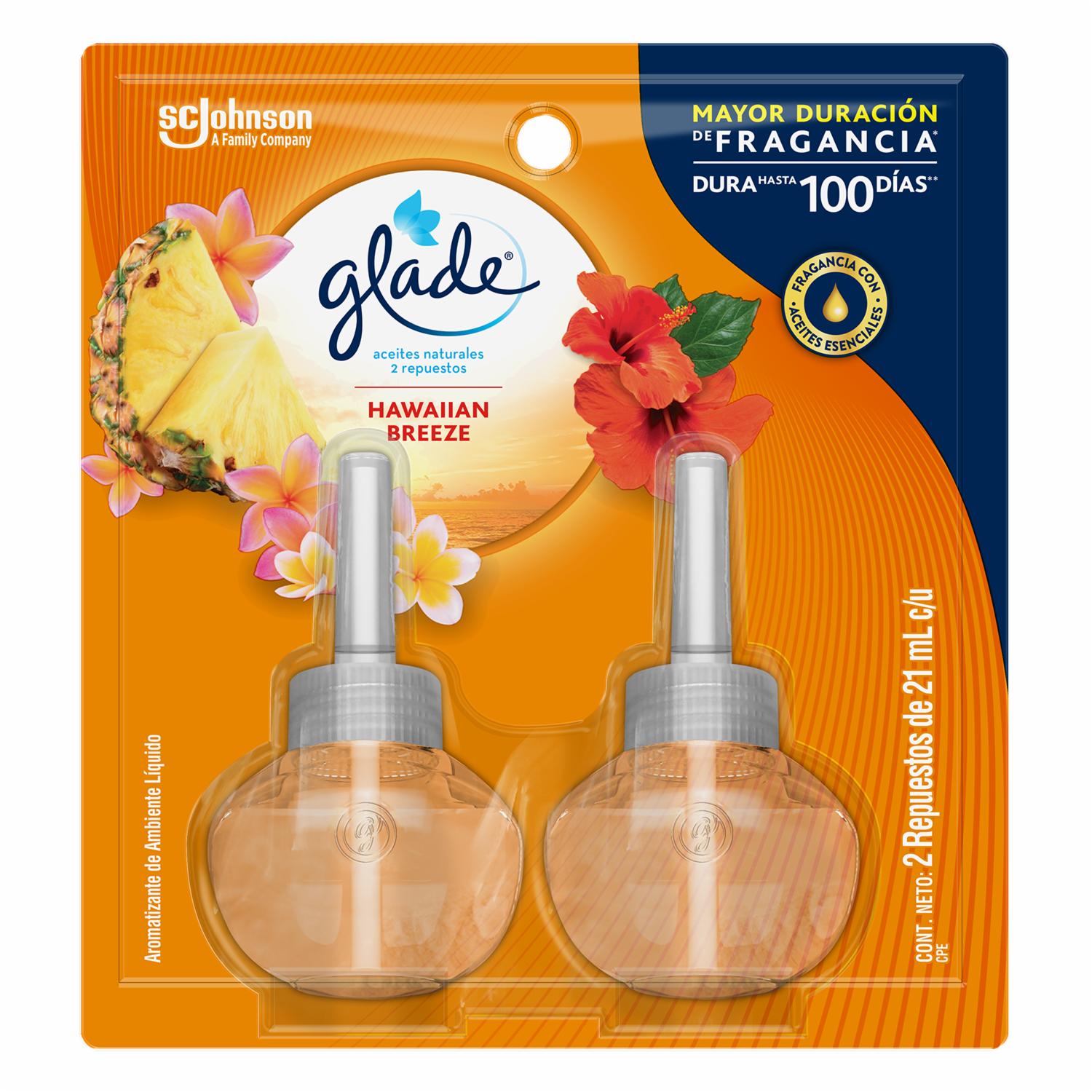 Aromatizante Líquido Aceite Hawaiian Breeze GLADE 2 X 42 Ml