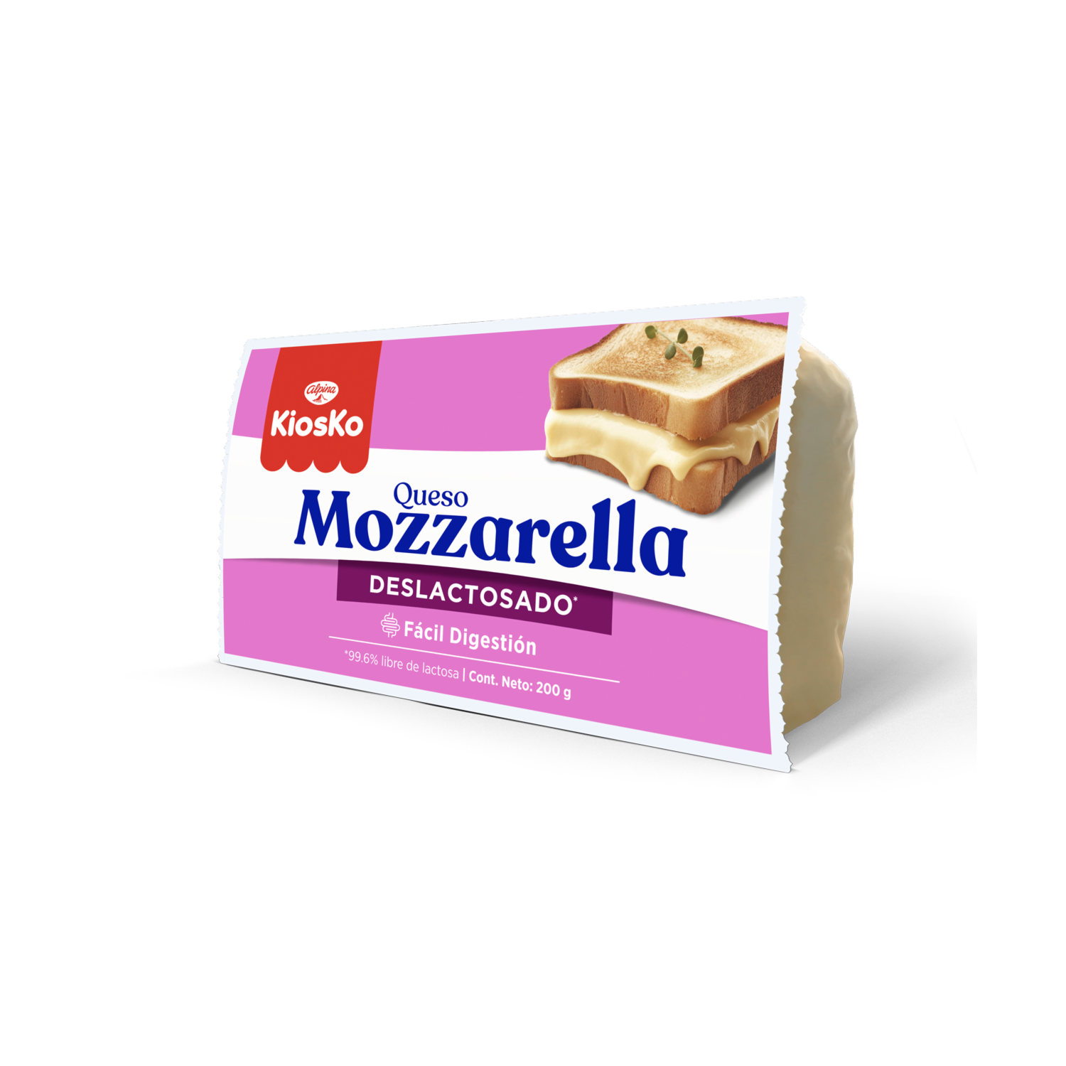 Queso Mozzarella Deslactosado KIOSKO 200 G