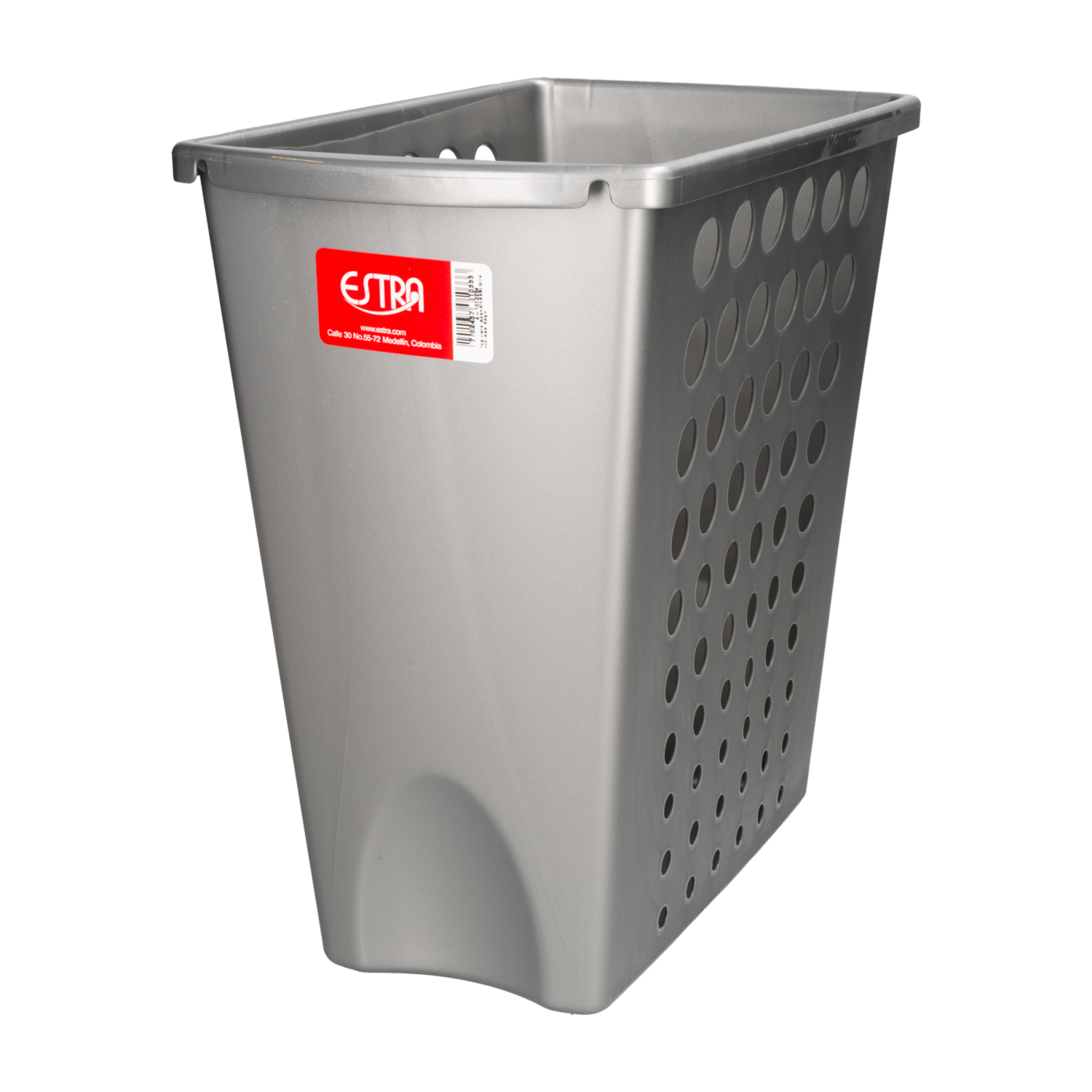 Papelera Acanalada Gris ESTRA 8  Litros