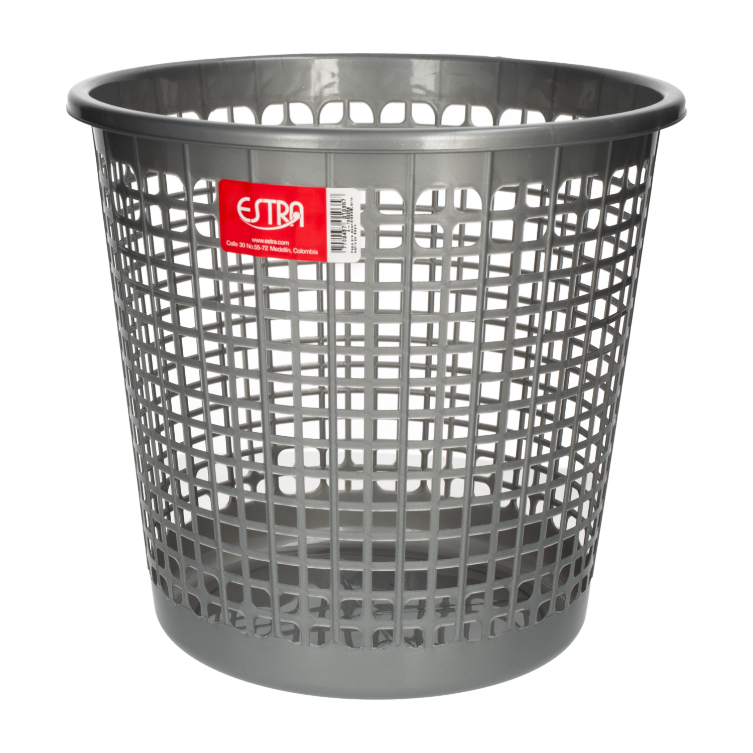 Papelera Acanalada Gris ESTRA 9  Litros
