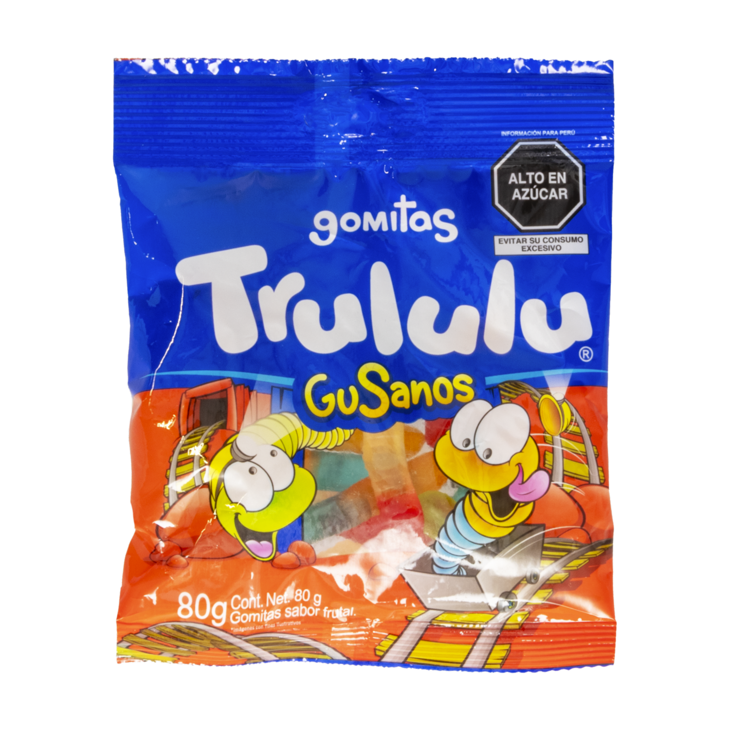 Gusanitos De Gomita Sabor Frutal TRULULU 80 G