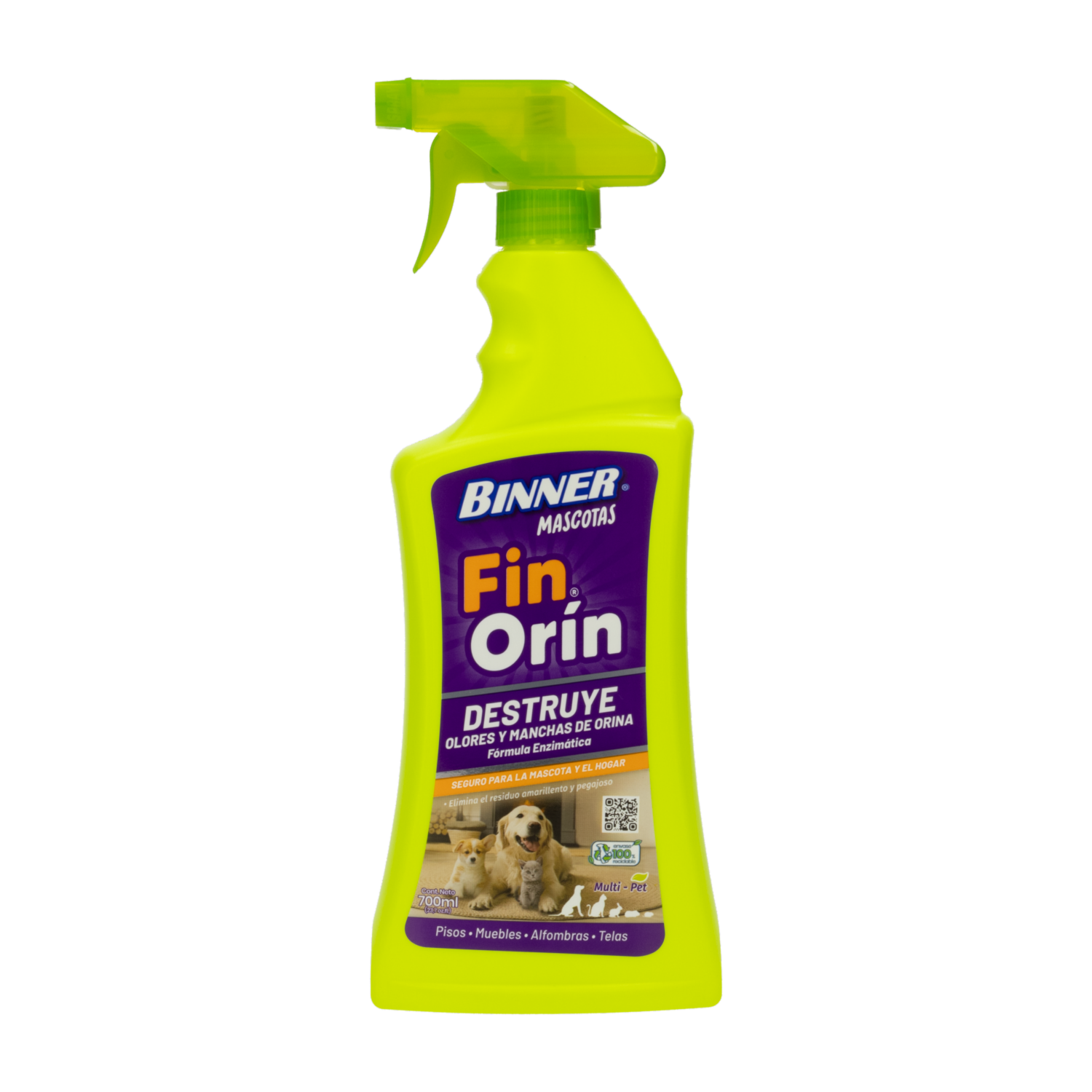 Eliminador De Olores Y Manchas De Mascotas BINNER 700ML