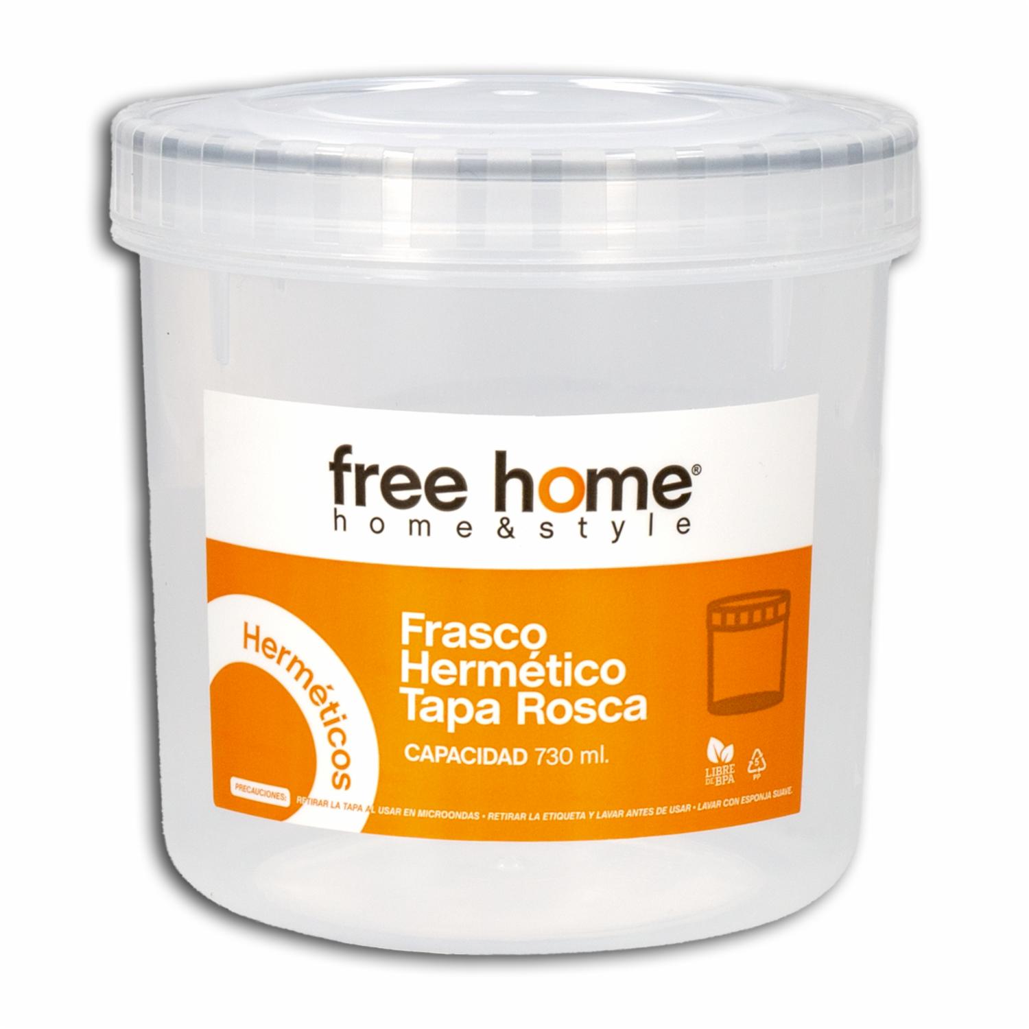 Frasco Hermético Tapa Rosca FREE HOME 730 Ml