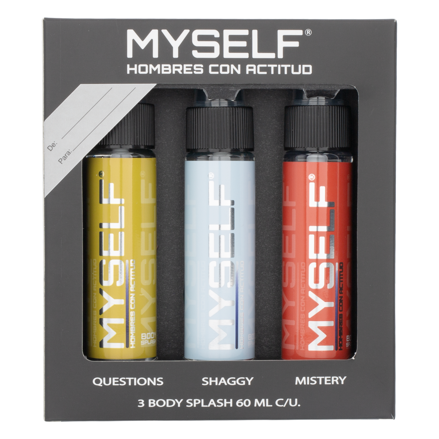 Set Para Hombres Body Splash Questions + Body Splash Shaggy + Body Splash Mistery MYSELF 3 X 60 Ml