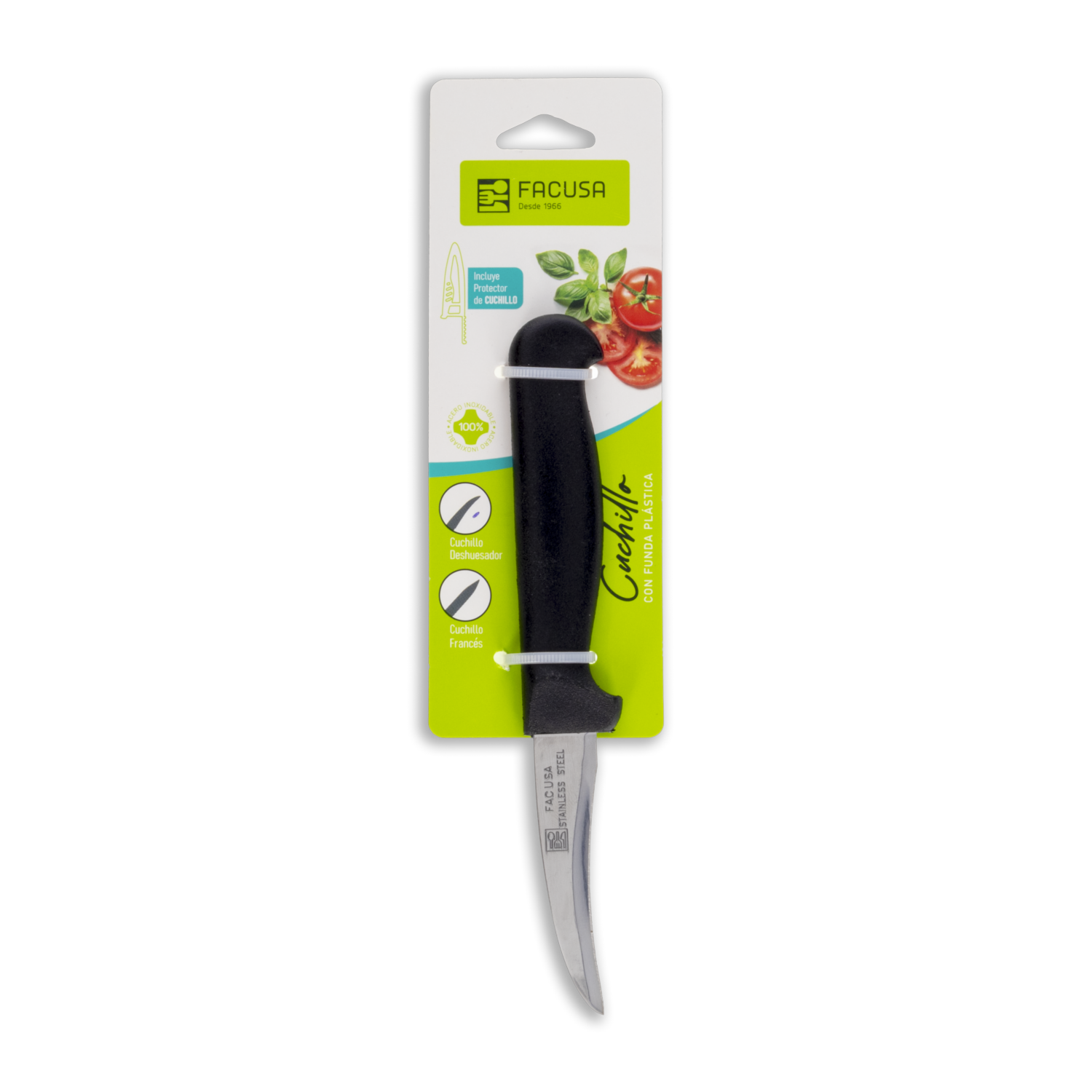 Cuchillo De Cocina Deshuesador Con Mango Negro FACUSA Unidad