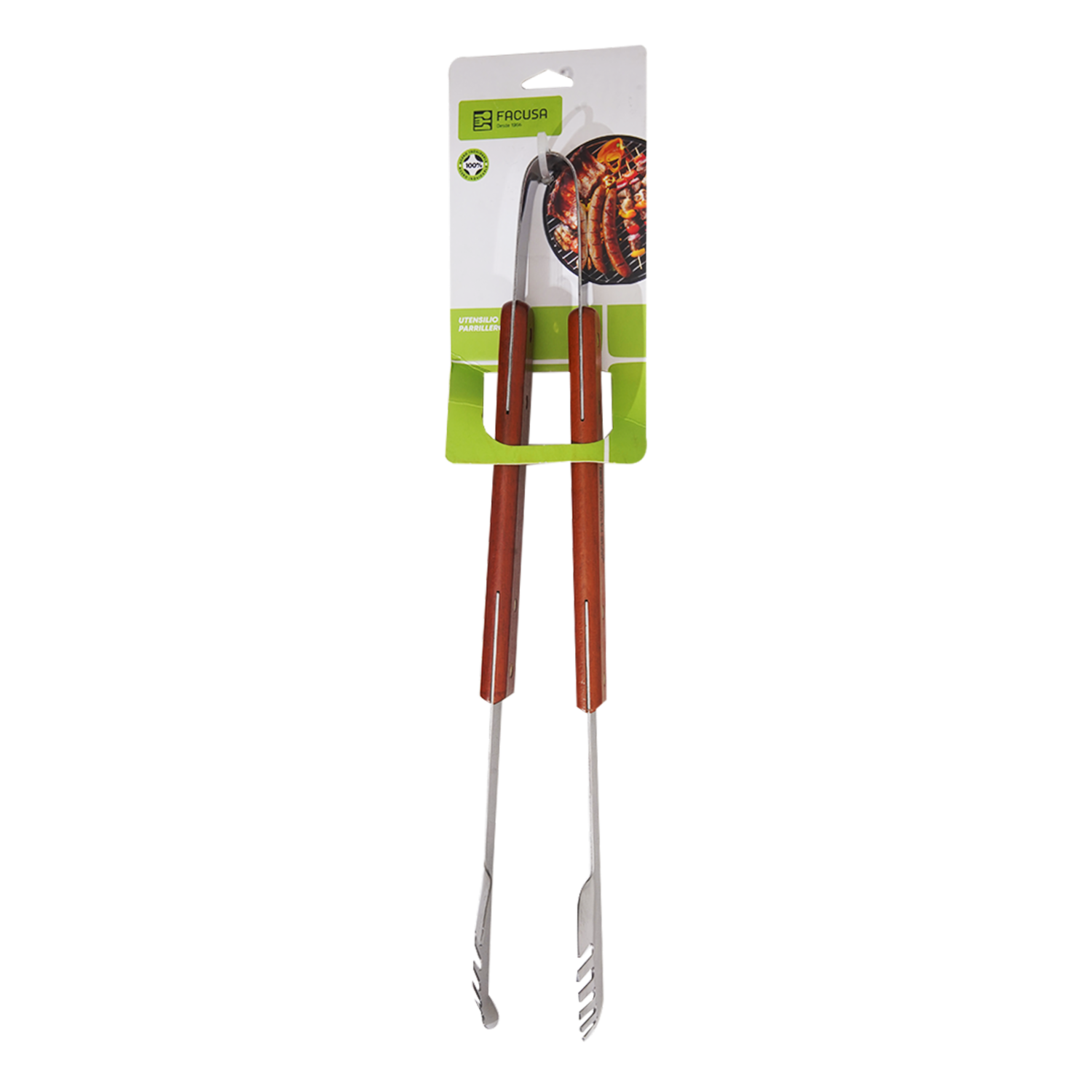 Pinza Parrillera Mango De Madera FACUSA 1 Pieza