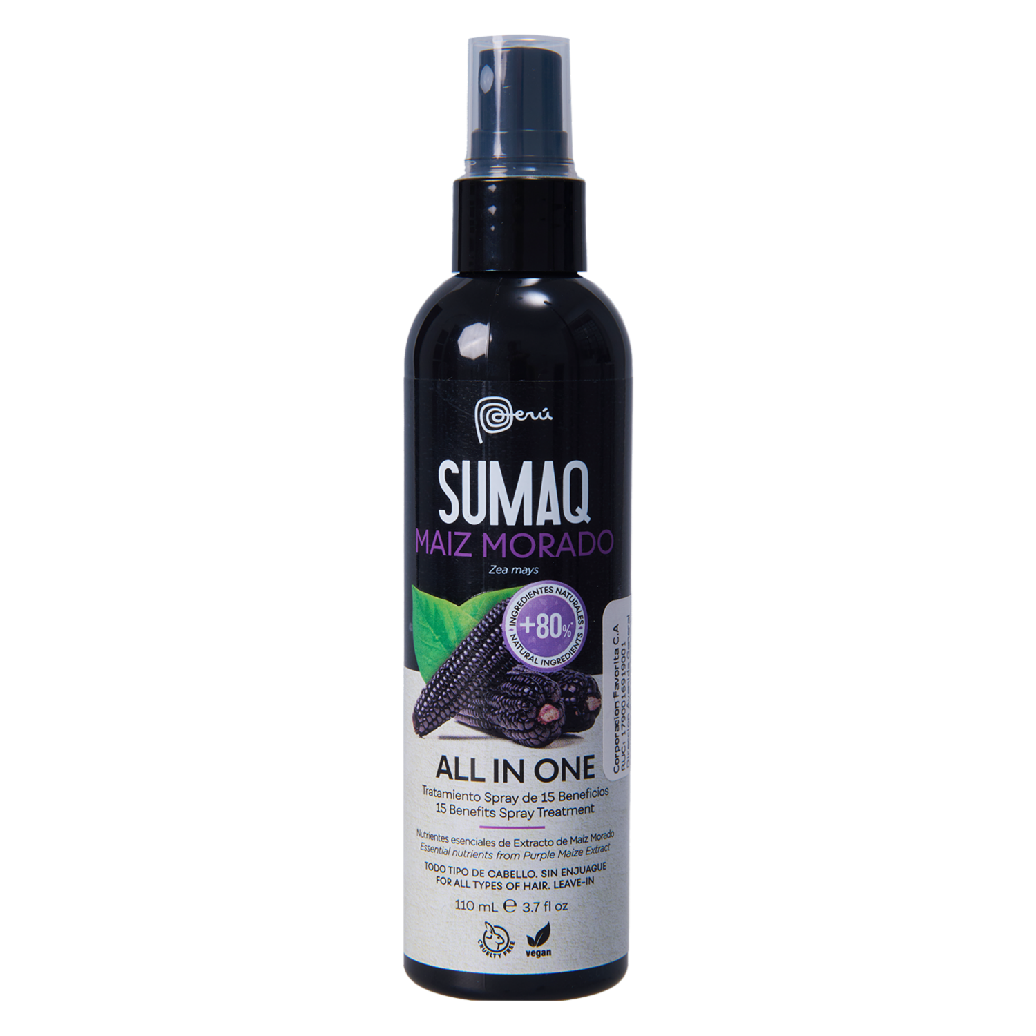 Tratamiento Capilar Spray De 15 Beneficios Con Maíz Morado SUMAQ 110 Ml