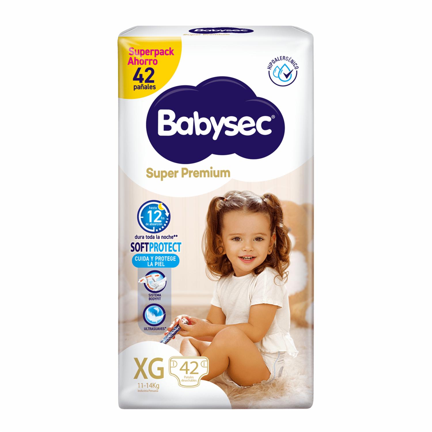 Pañal Desechable Super Premium Xg BABYSEC X 42 Uds